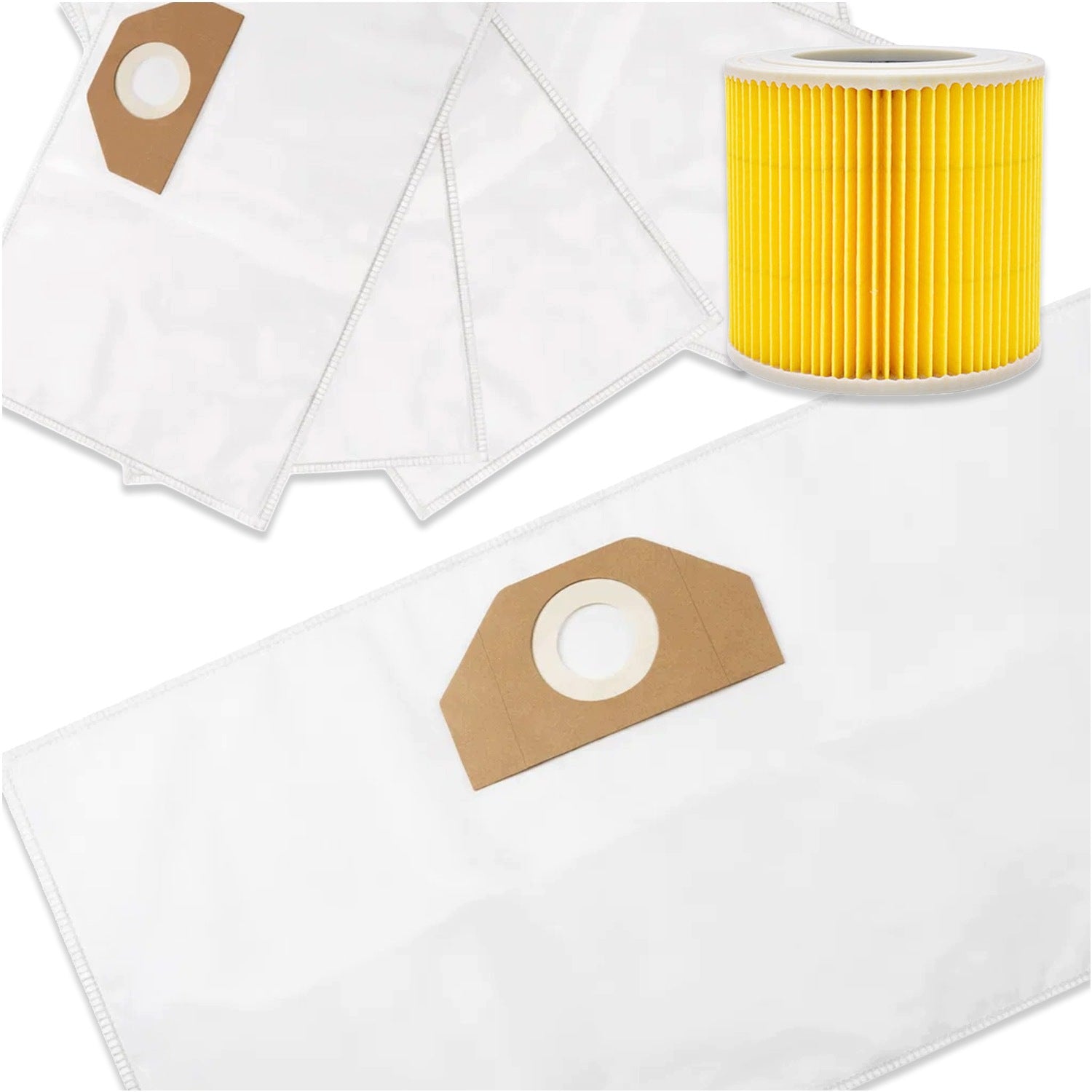 VACUUM CLEANER BAGS KARCHER 10x WD3 200 MV3 FILTER THICKER REINFORCED +FILTER Manufacturer code 10X MOCNE WORKI DO ODKURZACZA KARCHER MEMFLOW