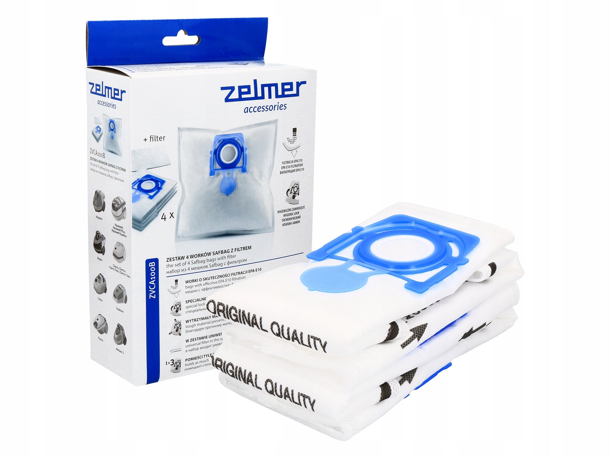 VACUUM CLEANER BAGS ZELMER 49.4020 ZVCA100B ORG 4 PCS.