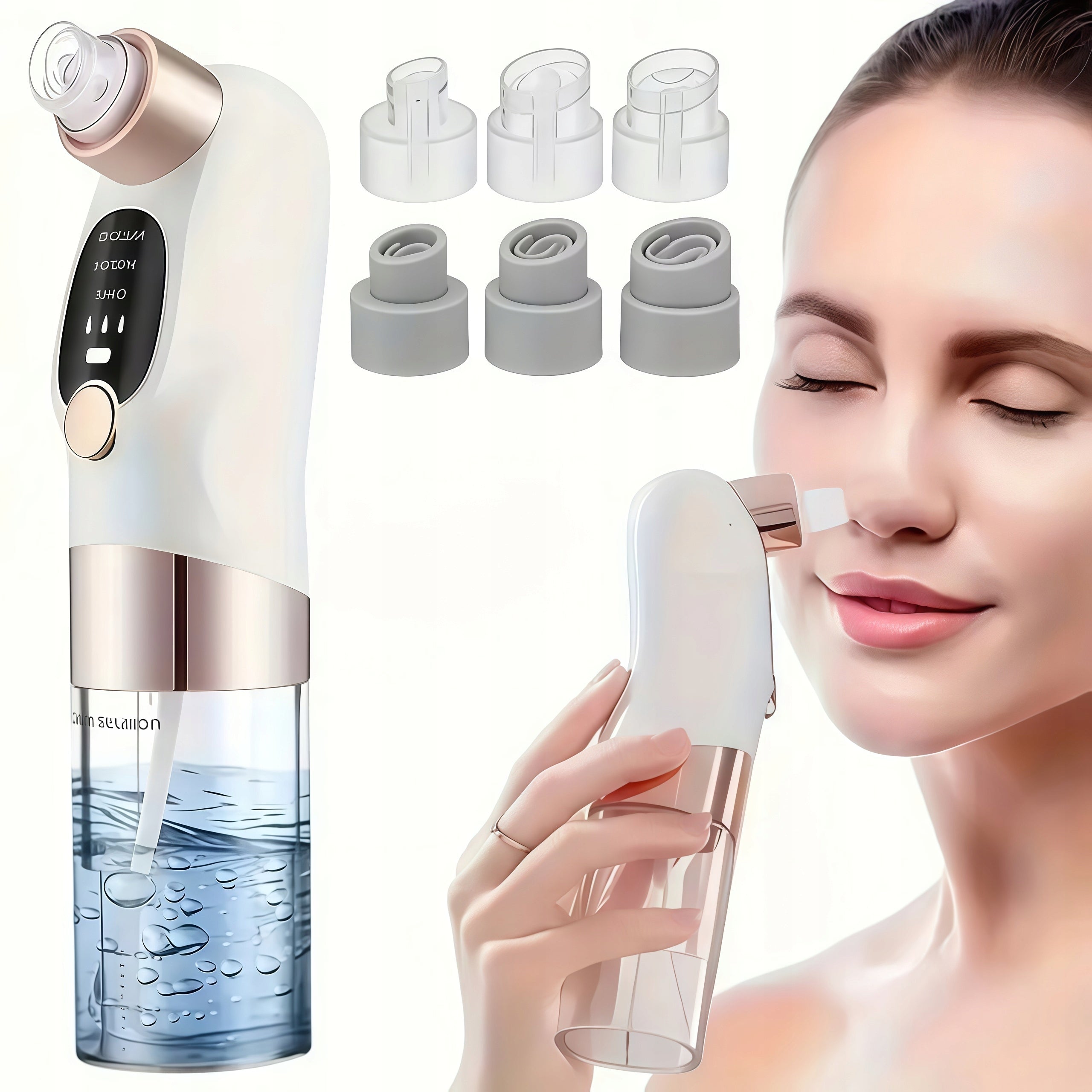 VACUUM CLEANER FOR BLACKHEADS PIMPLES WATER HYDRABRASION 6IN1