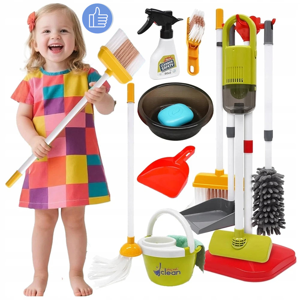 VACUUM CLEANER FOR CHILDREN CLEANING SET 22 ELEMENT BROOM MOP GIFT Brand no brand