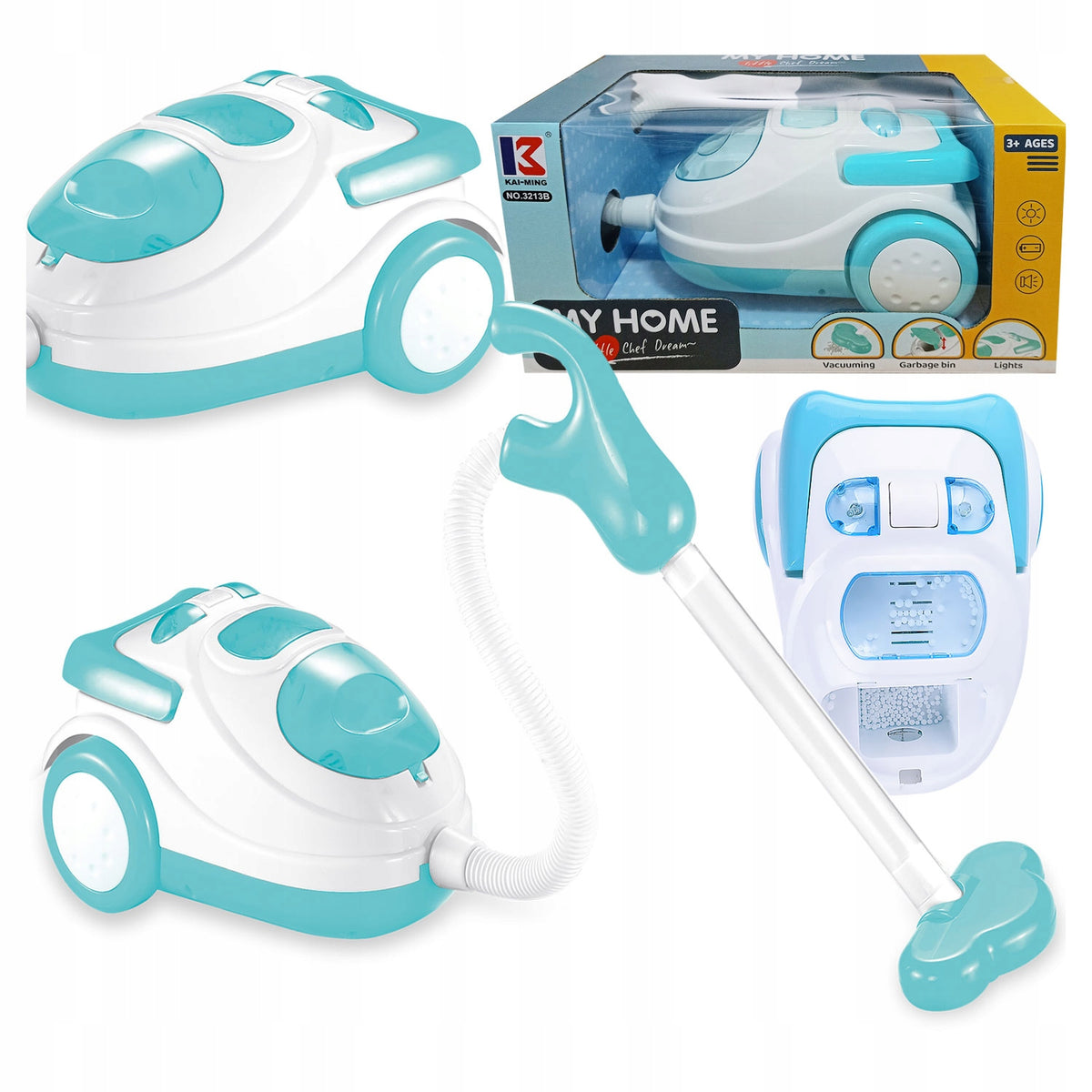 VACUUM CLEANER FOR CHILDREN TOY CLEANING VIBRATING BALLS LIGHT +SOUNDS