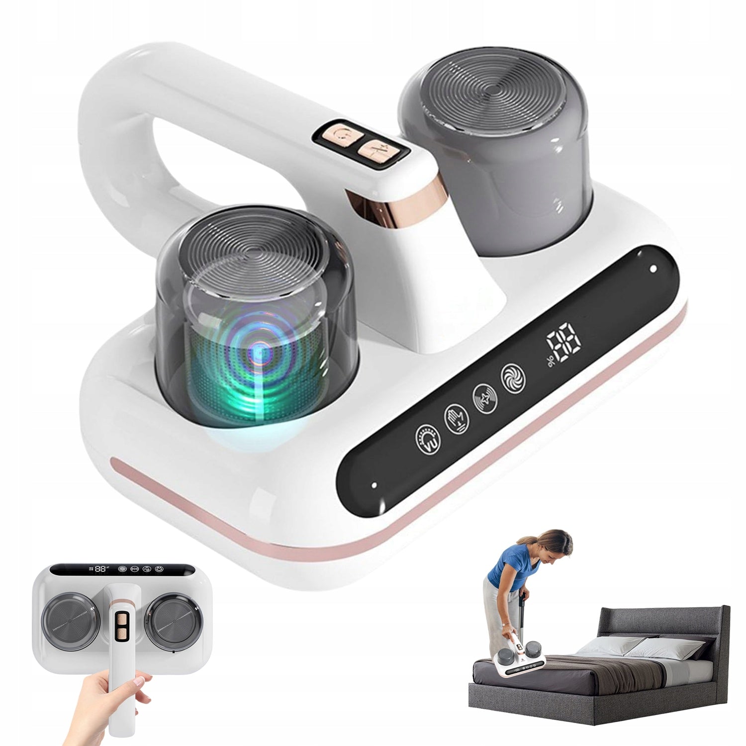 VACUUM CLEANER FOR MITES AND BACTERIA WITH UV AND SUCTION POWER 10000PA FOR ALLERGY SUFFERERS