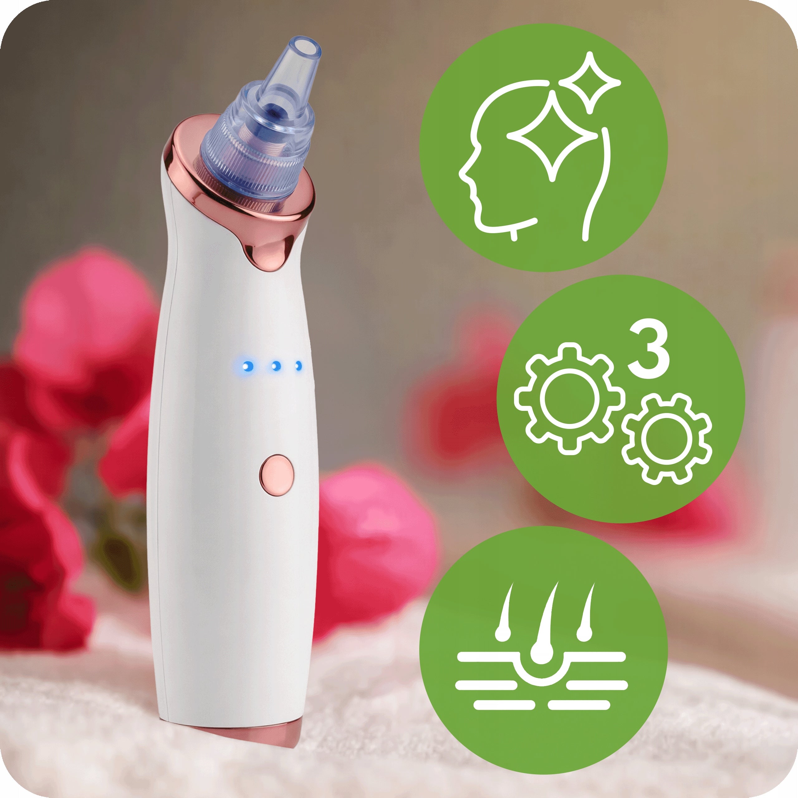 VACUUM CLEANER FOR PORE BLACKHEADS MOBILE HYDRABRASION 5 TIPS CLEANING Packaging status original