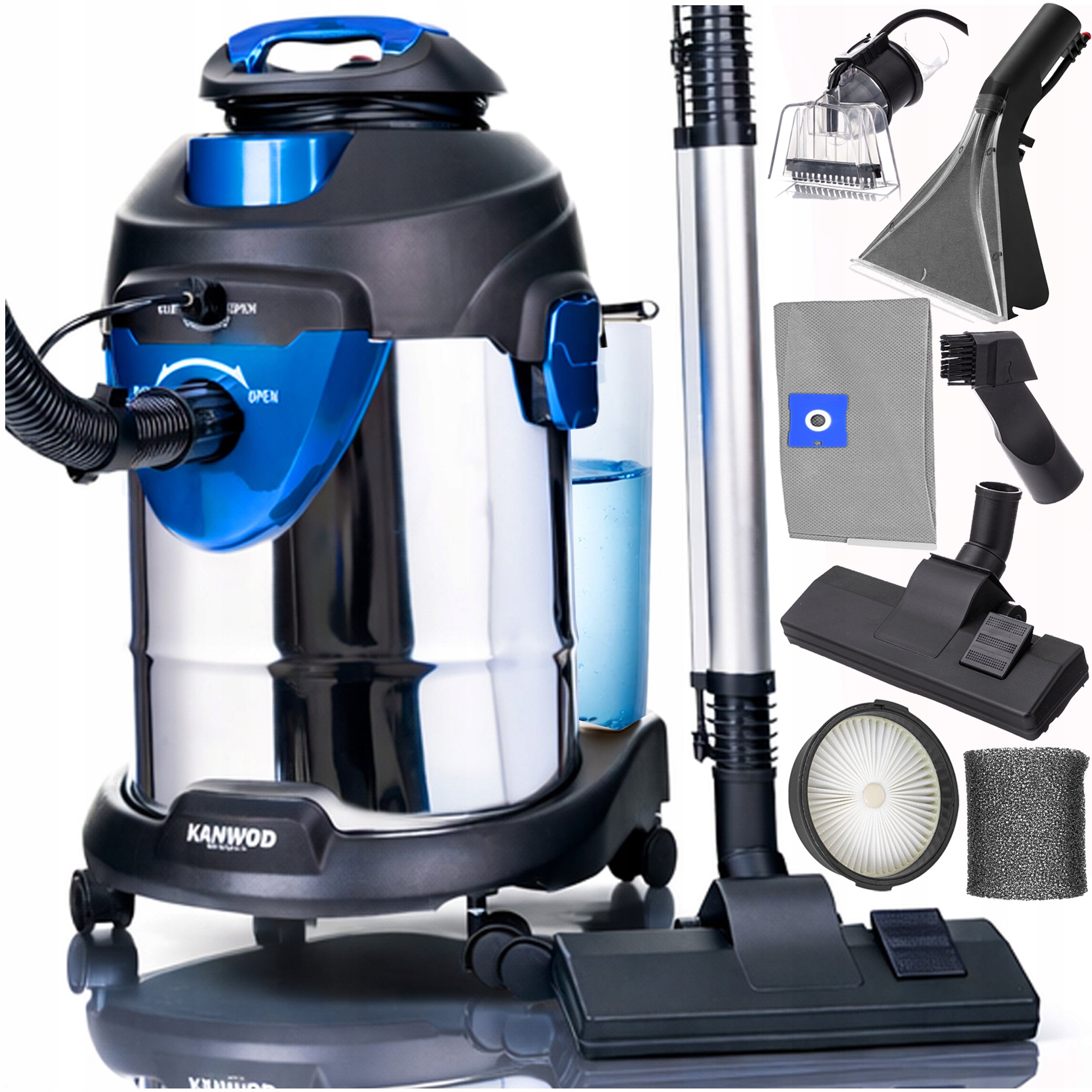 VACUUM CLEANER FOR WASHING CARPET UPHOLSTERY DRY WET SET KANWOD XXL
