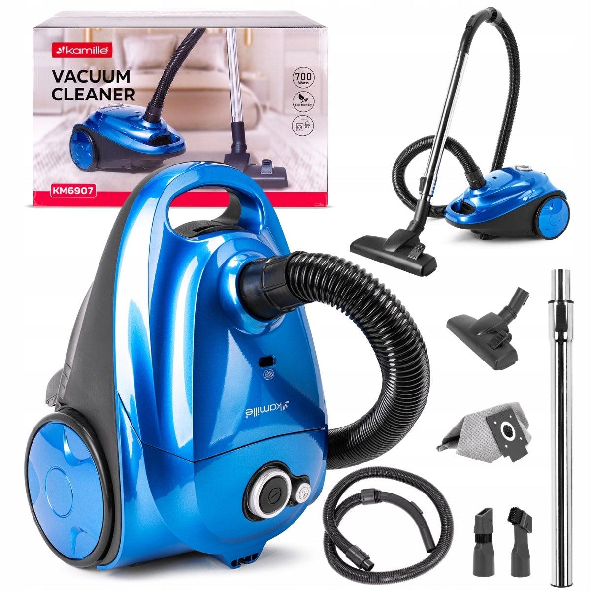 VACUUM CLEANER KAMILLE BAG TRADITIONAL STRONG 700W ACCESSORIES HEPA FILTER