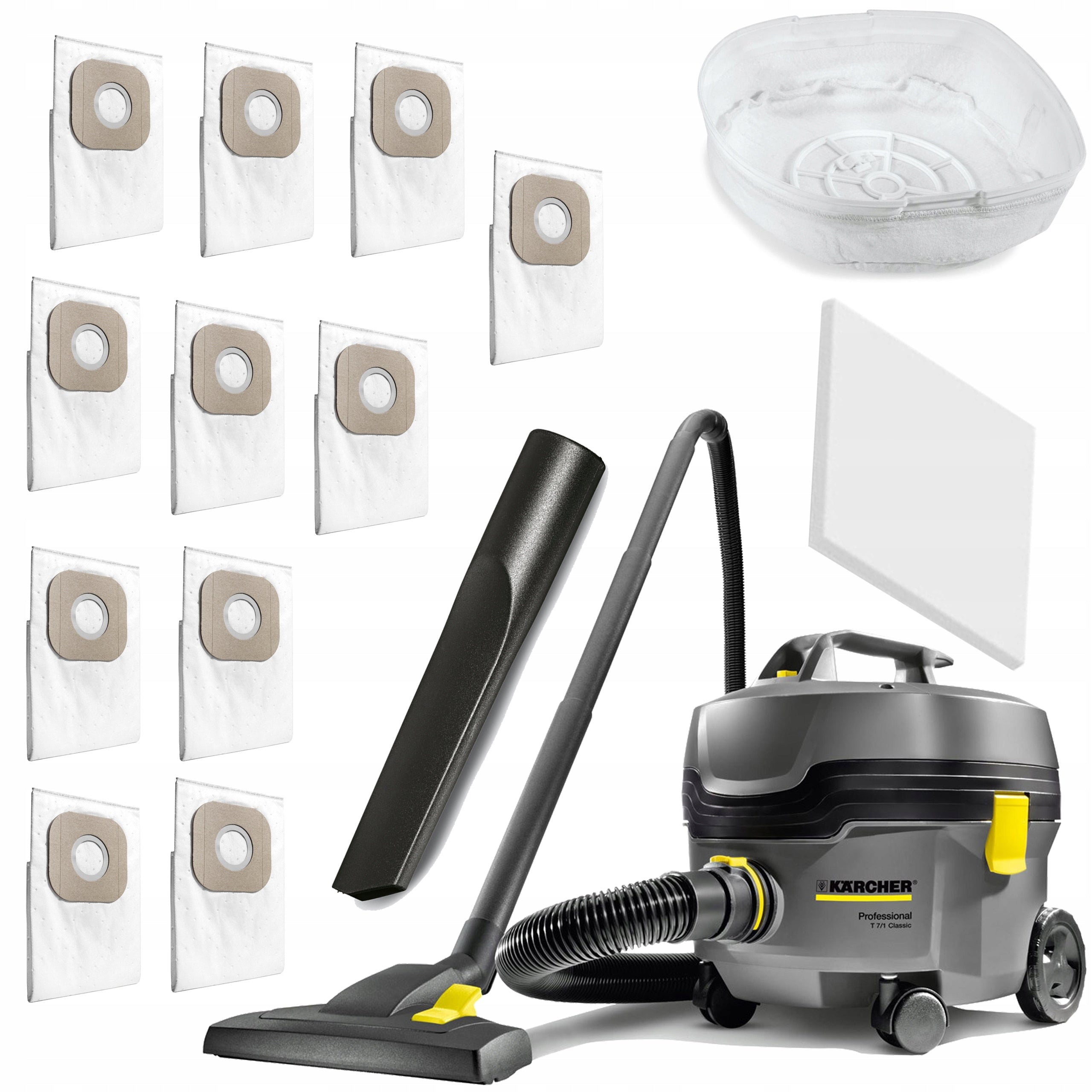 VACUUM CLEANER KARCHER T 7/1 STRONG PROFESSIONAL FOR COMPANY SILENT SET OF BAGS Brand Kärcher