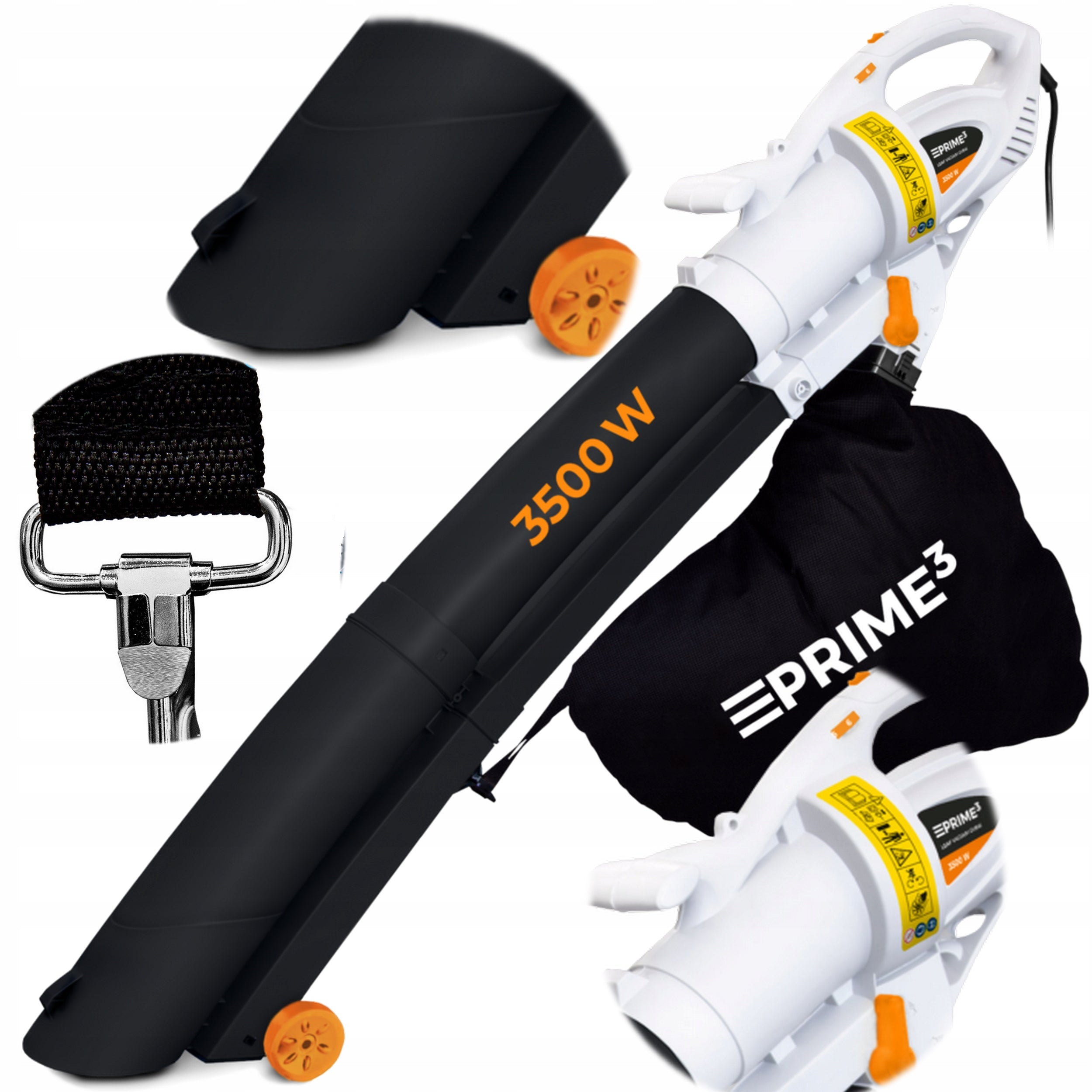 VACUUM CLEANER LEAF BLOWER 3500W ADJUSTABLE SHREDDER + BAG 45L