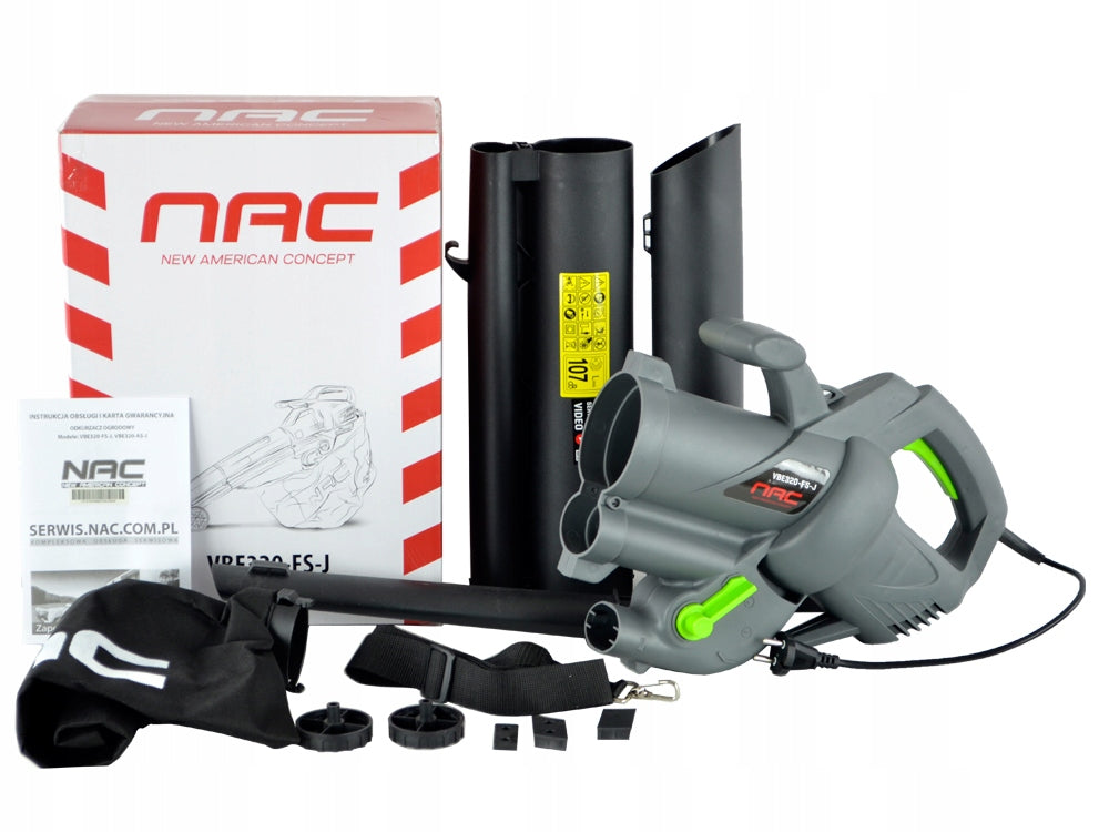 VACUUM CLEANER / LEAF BLOWER NAC 3200 W 2 FUCTIONS WITH SHREDDER 250 km/h Power supply electrical