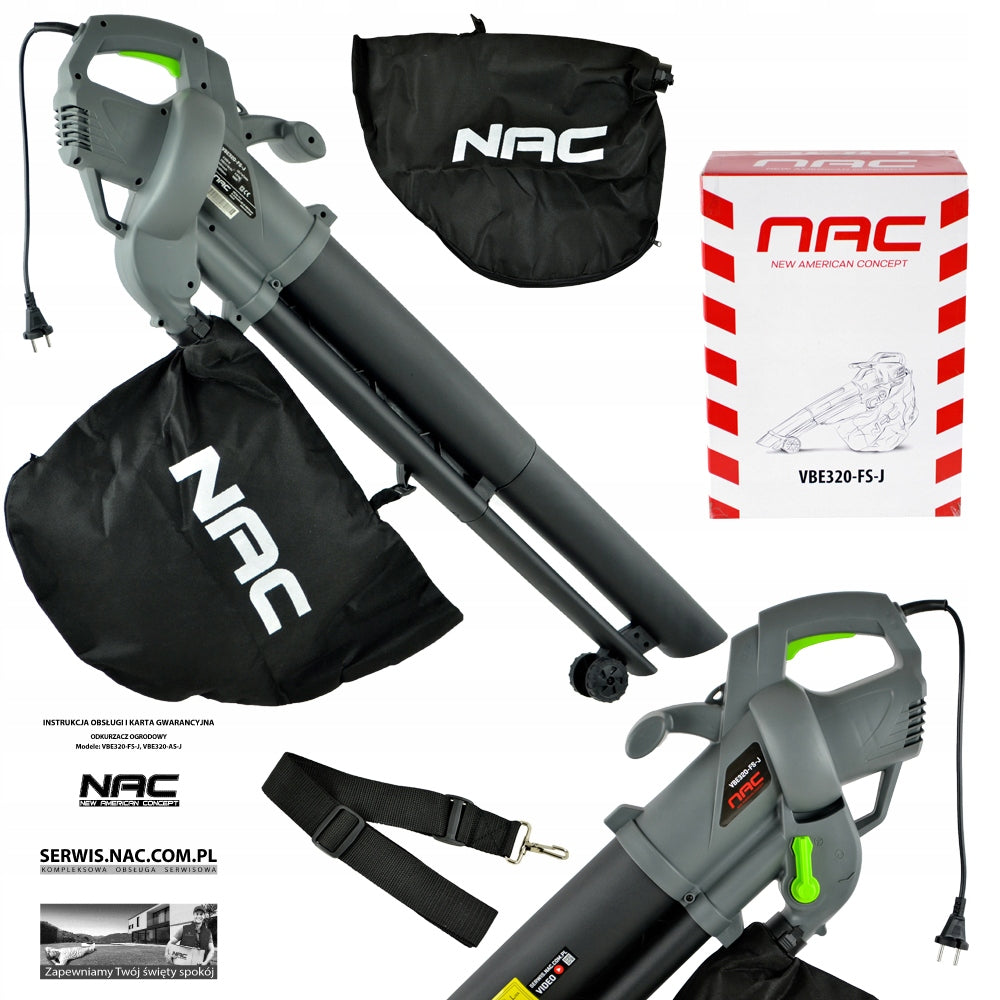 VACUUM CLEANER / LEAF BLOWER NAC 3200 W 2 FUCTIONS WITH SHREDDER 250 km/h