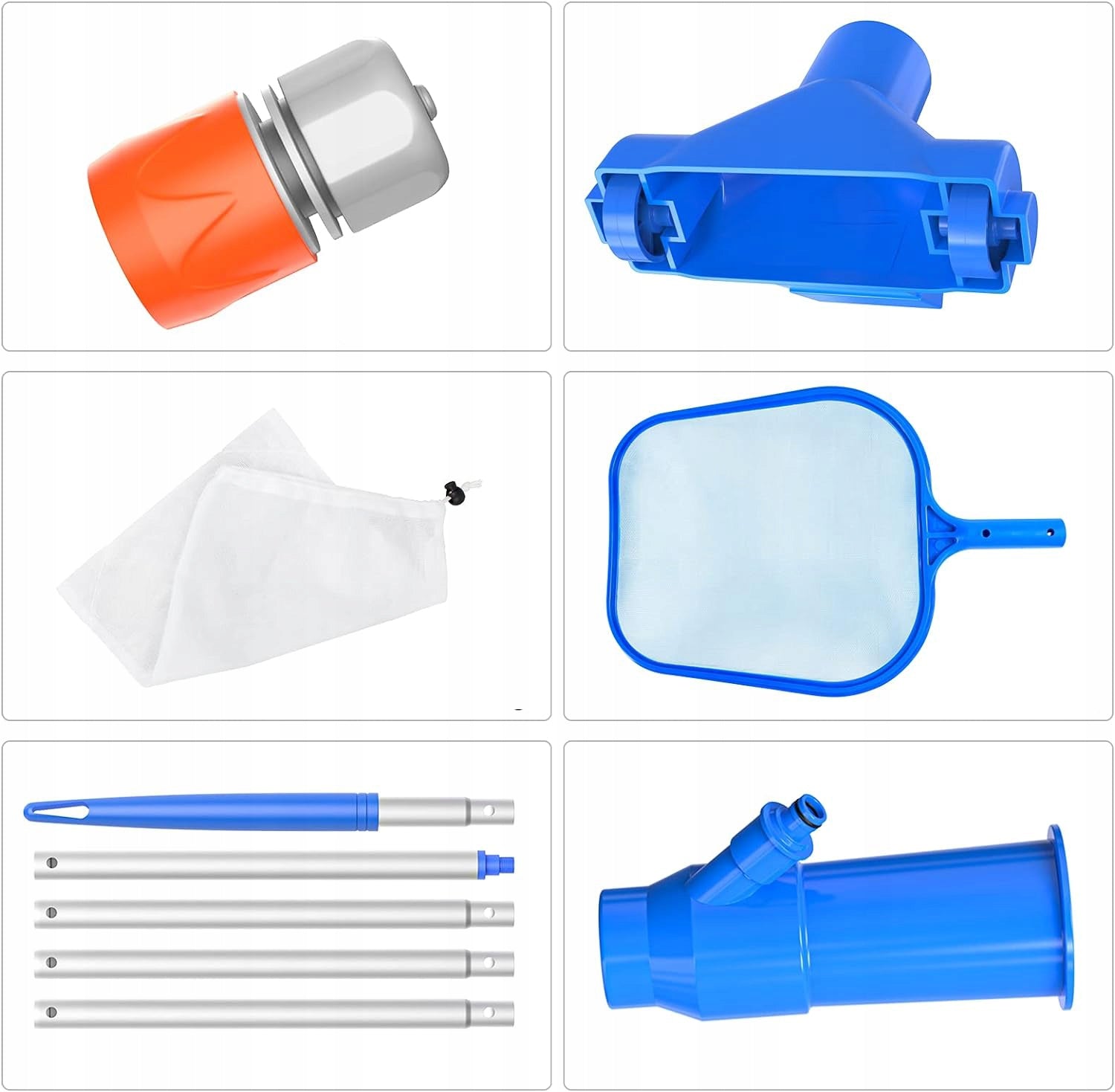 VACUUM CLEANER POOL BRUSH CLEANING BOTTOM WALLS BESTWAY INTEX SET 4IN1 Manufacturer code MB01 ODKURZACZ DO BASENU SZCZOTKA PODBIERAK