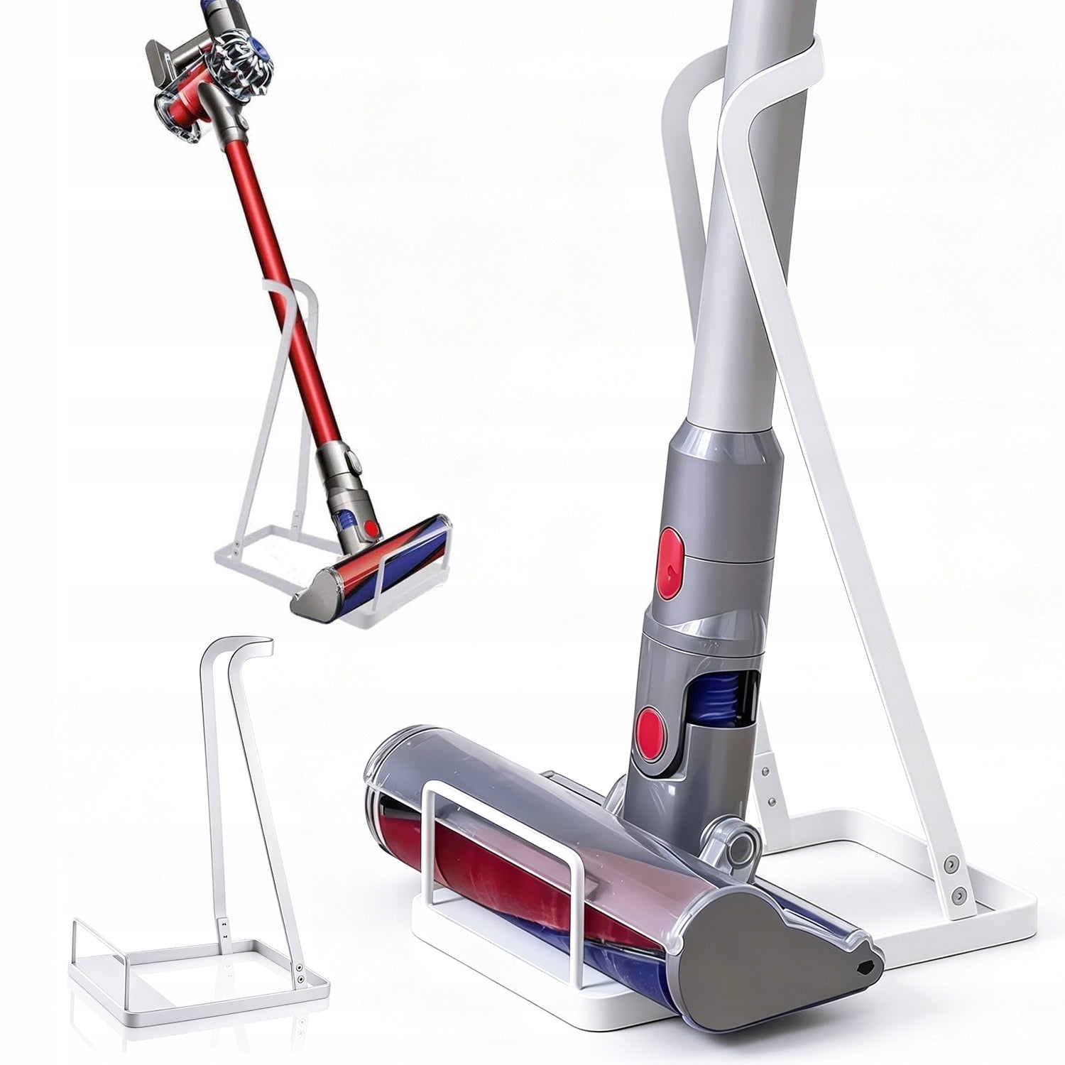 VACUUM CLEANER STAND METAL UPRIGHT VACUUM CLEANER CYLINDER WHITE