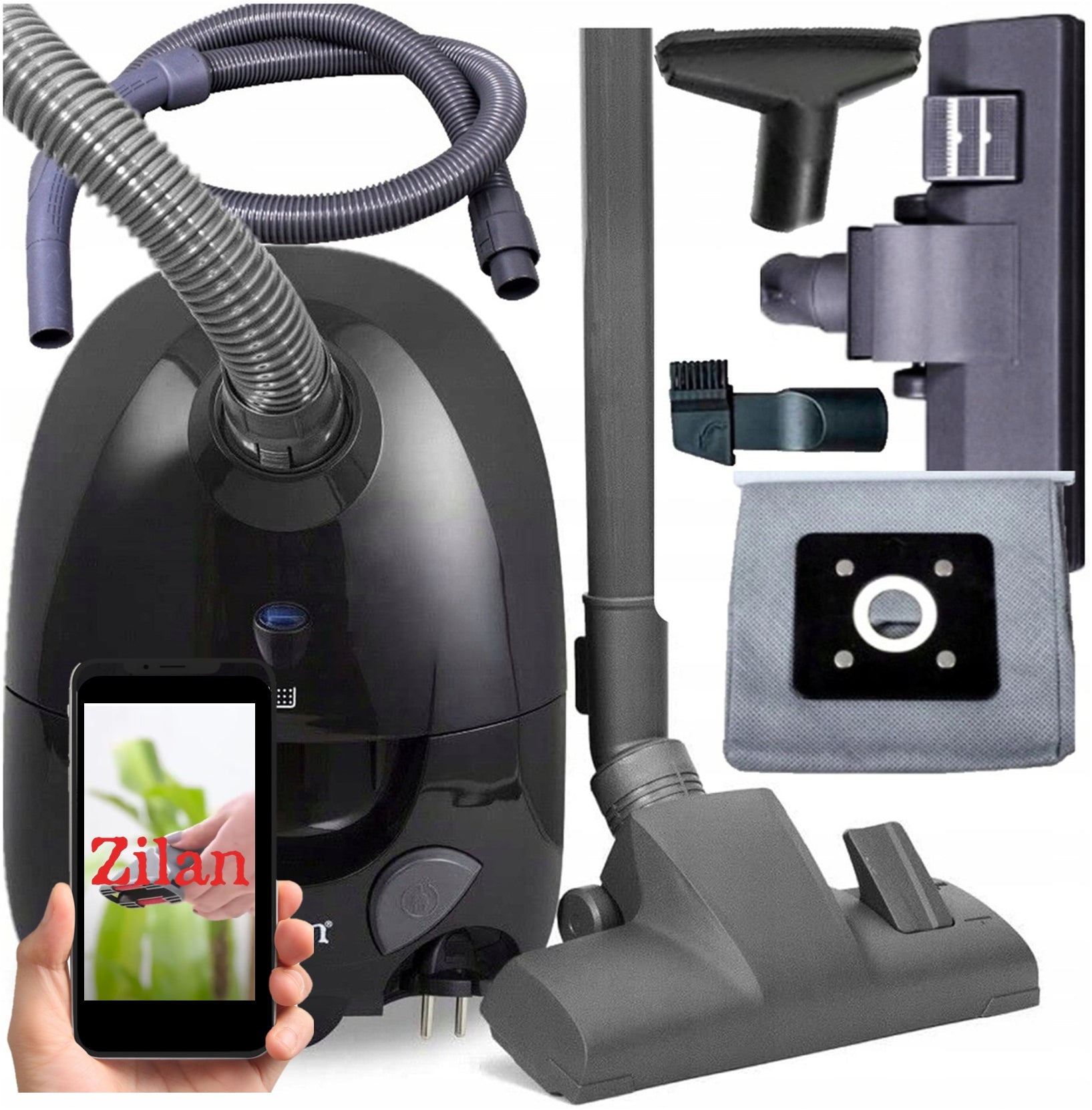 VACUUM CLEANER ZILAN BAGGED ZILAN MEGA POWER 2L 860W ACCESSORIES XXL