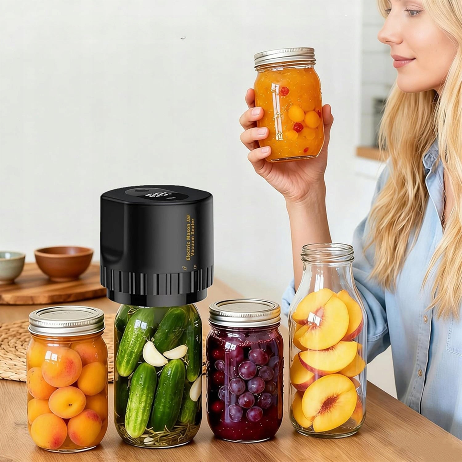 VACUUM MASON ELECTRIC JAR CLOSER WITH STRONG SUCTION POWER BLACK Brand no brand