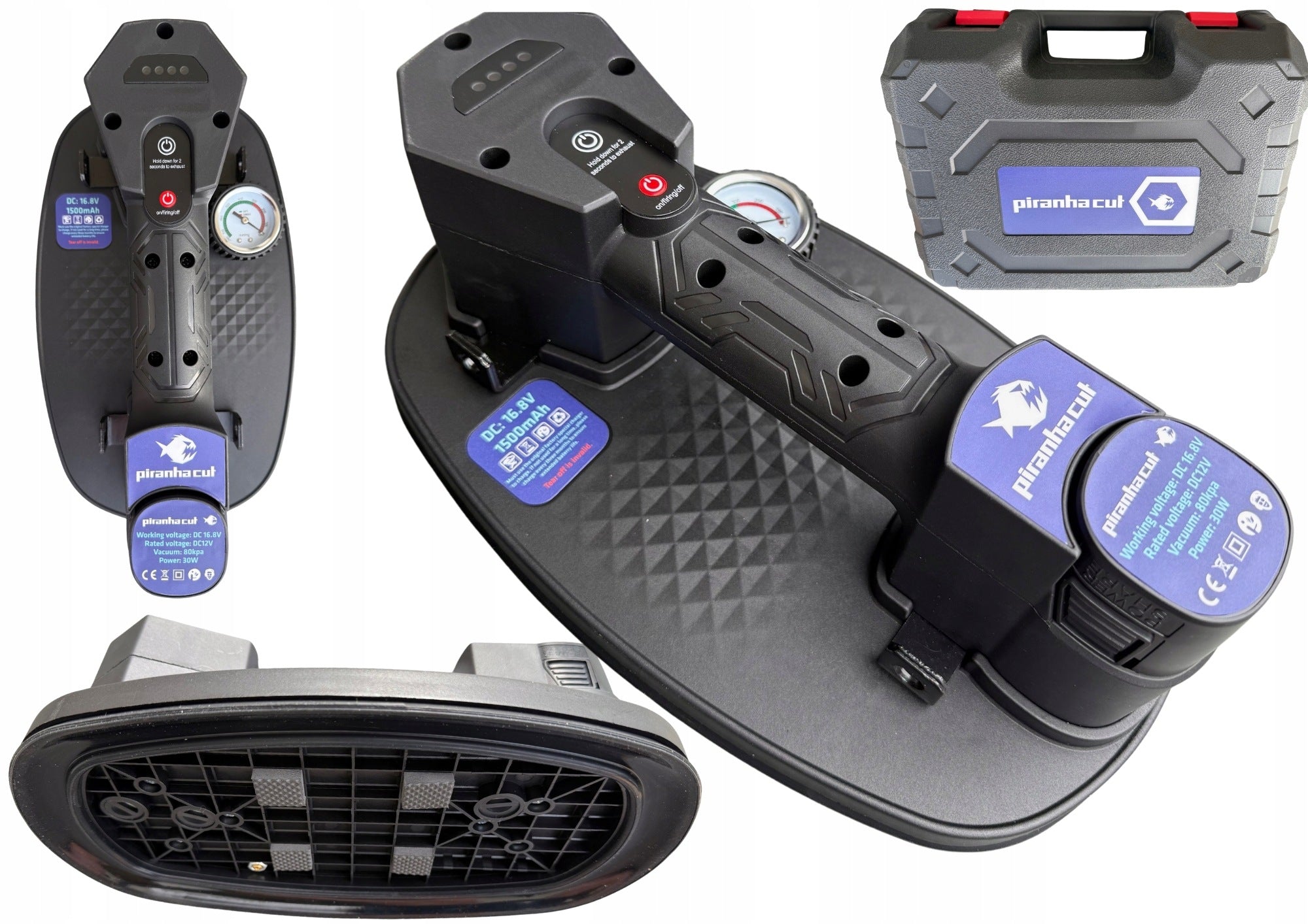 VACUUM SUCTION CUP / ELECTRIC VACUUM GRIPPER IN CASE PIRANHACUT