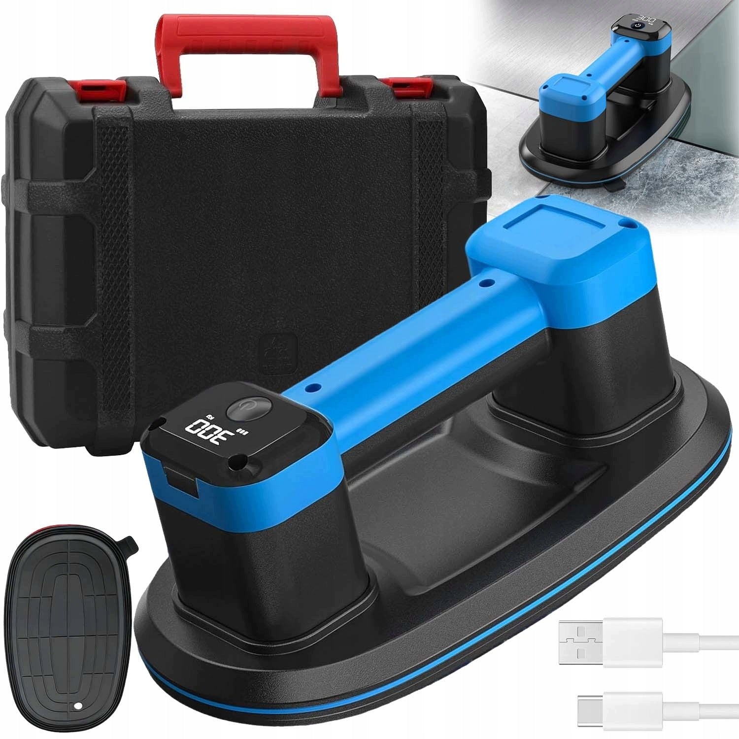 VACUUM TILE SUCTION CUP ELECTRIC STONEWARE HOLDER RECHARGEABLE 300KG