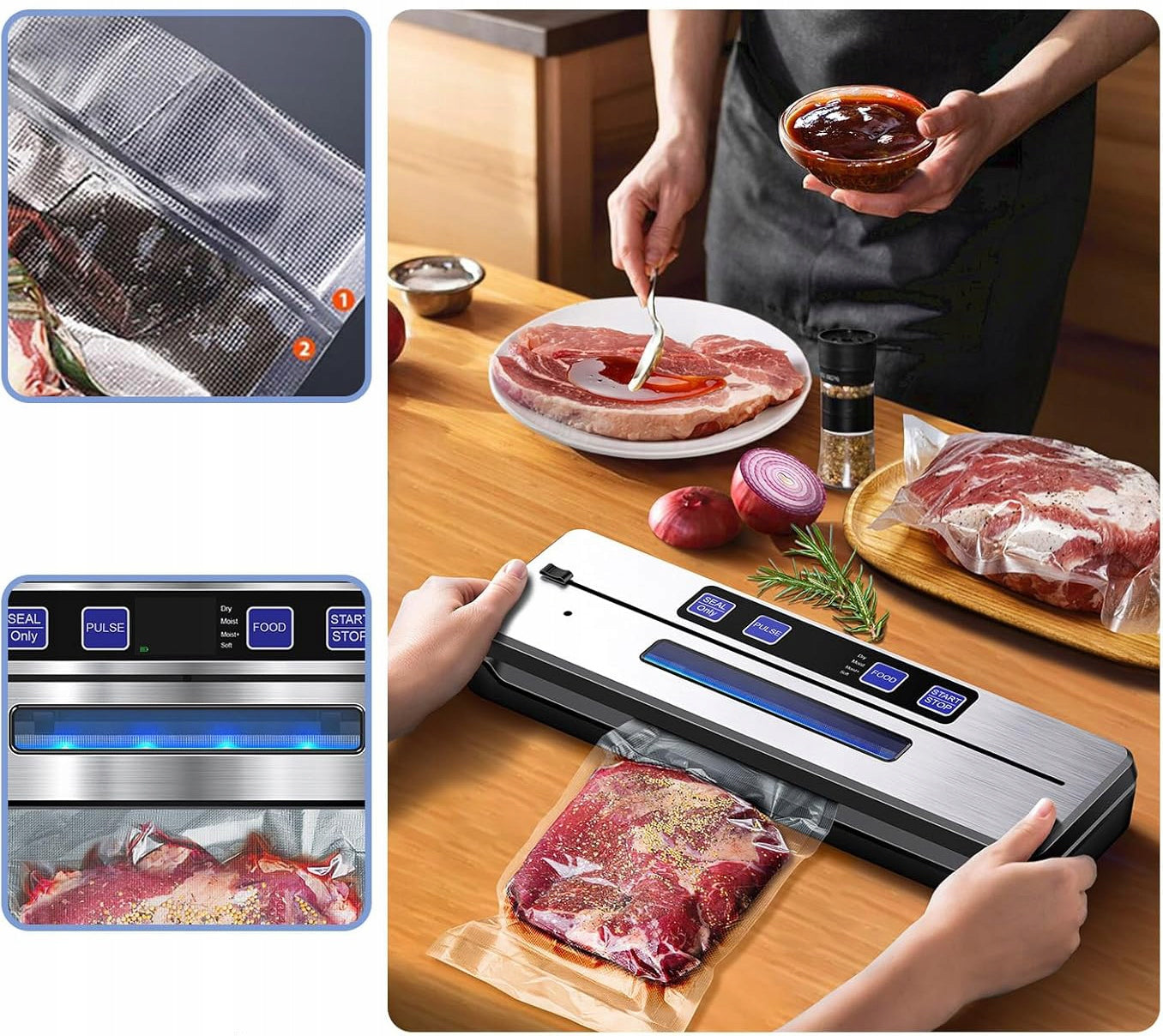 VACUUM WELDING MACHINE FOOD FOIL PACKAGING MACHINE 120W + 20X BAGS Brand Zosudull