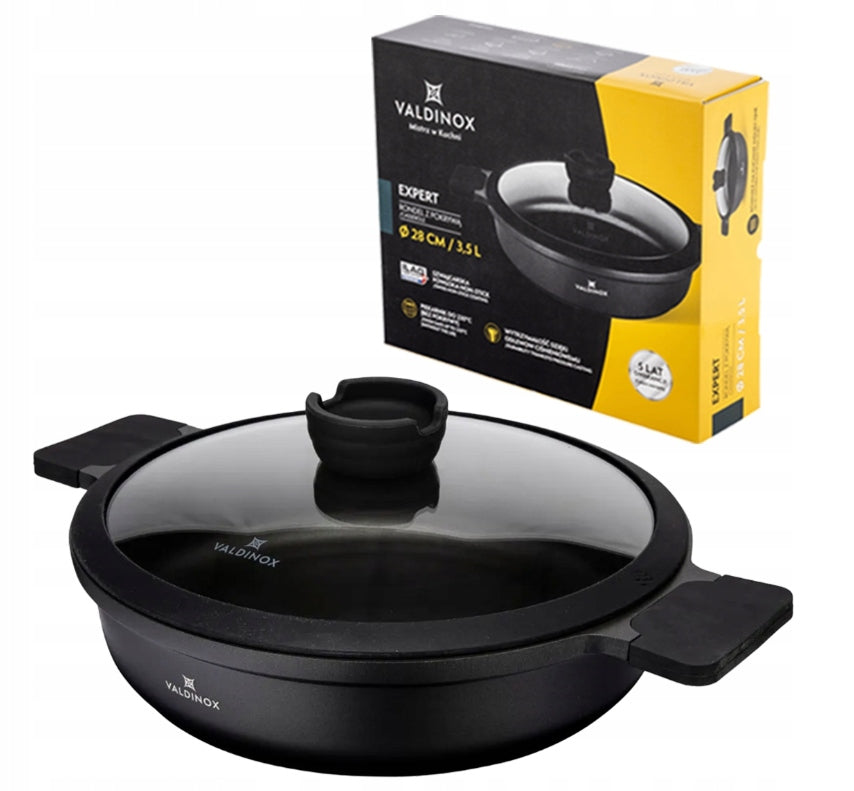 VALDINOX EXPERT SAUCEPAN 28CM WITH LID 3.5L INDUCTION GAS