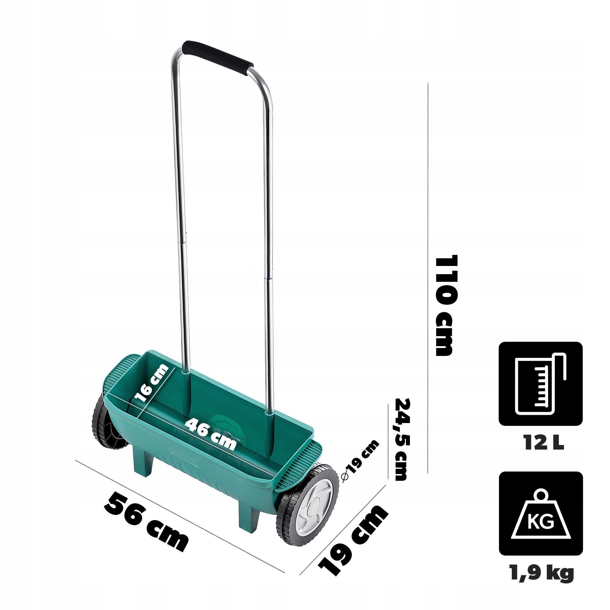 VEGETABLE GRASS SEED SPREADER MANUAL SALT SEED FERTILIZER SPREADER 12L Brand Kadax