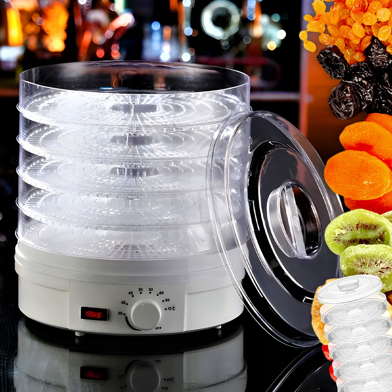 VEGETABLE MUSHROOM DRYER FOOD TEMPERATURE CONTROL 350W cook line Manufacturer code SUSZARKA DO GRZYBÓW OWOCÓW WARZYW MOCNA