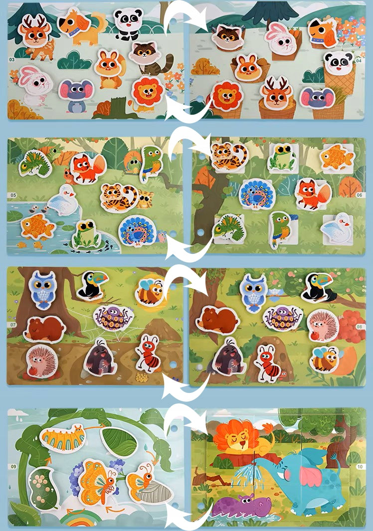 VELCRO BOOK BUSY BOOK FOR CHILDREN ANIMALS VELCRO PUZZLE Manufacturer code Ksiązeczka z rzepami busy book zwierzątka