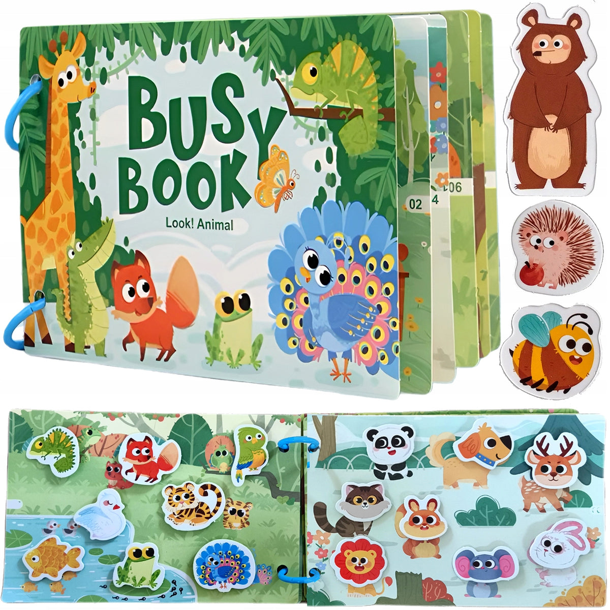 VELCRO BOOK BUSY BOOK FOR CHILDREN ANIMALS VELCRO PUZZLE