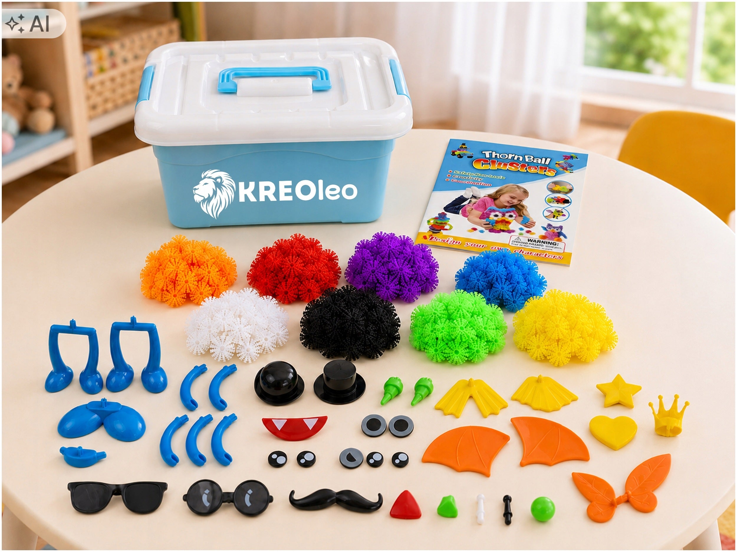 VELCRO CAPS 1000 BLOCKS CREATIVE COLORED BALLS +LOTS OF EL. SET XXXL PREZ Packaging status original