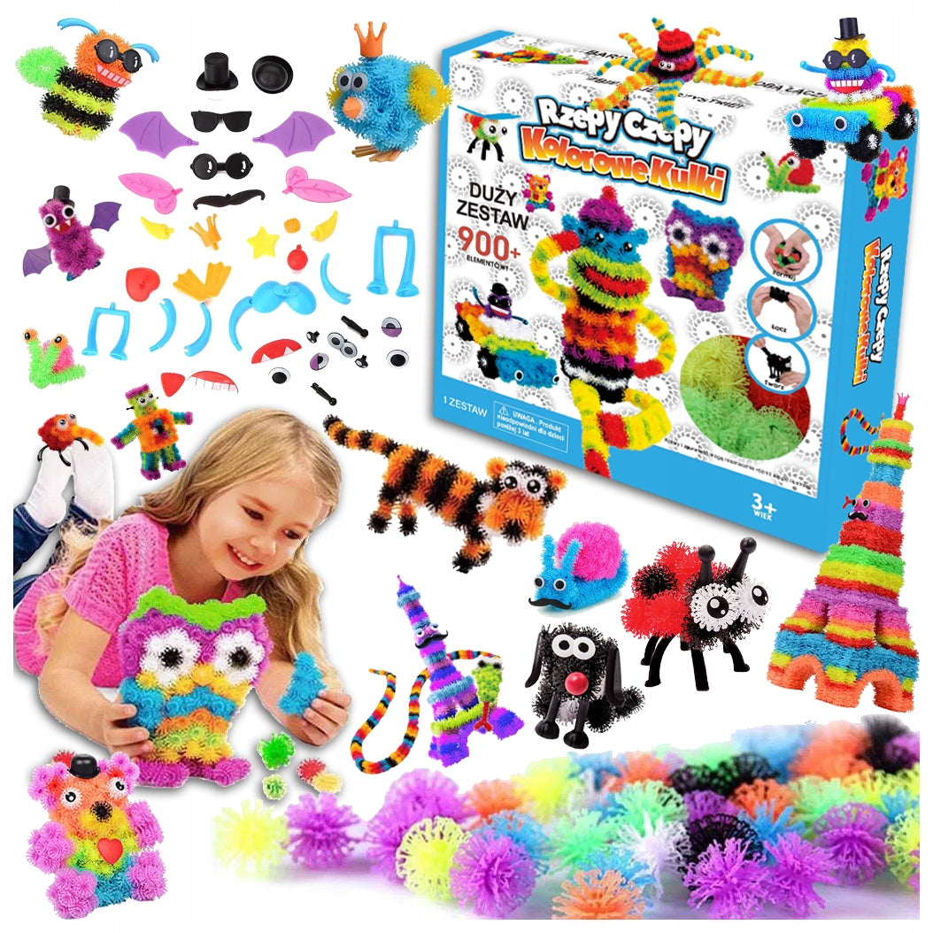 VELCRO CAPS CREATIVE BLOCKS COLORFUL 900+ XXL GIFT BIRTHDAY MEGA SET