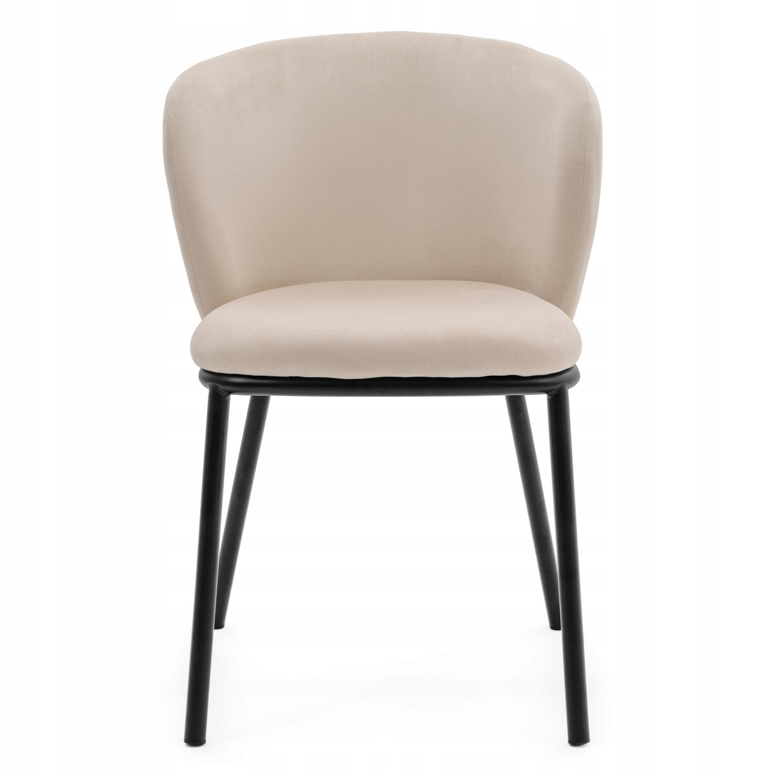 VELOUR UPHOLSTERED CHAIR FOR DINING ROOM GLAMOUR BEIGE BARI Manufacturer code BARI BEŻOWE