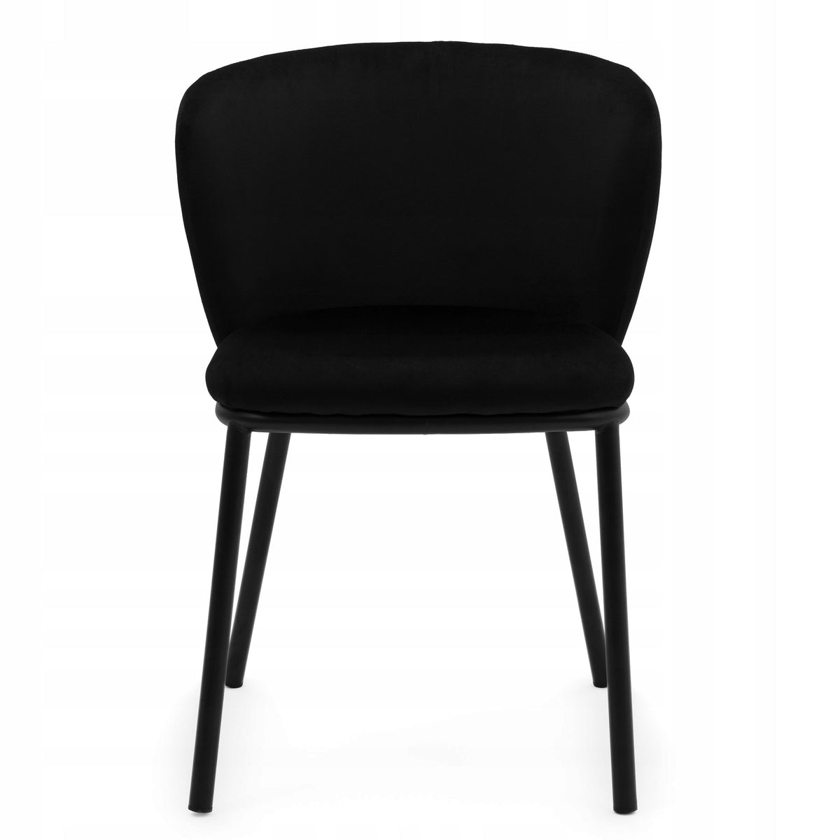 VELOUR UPHOLSTERED CHAIR FOR DINING ROOM GLAMOUR BLACK BARI Manufacturer code BARI CZARNE