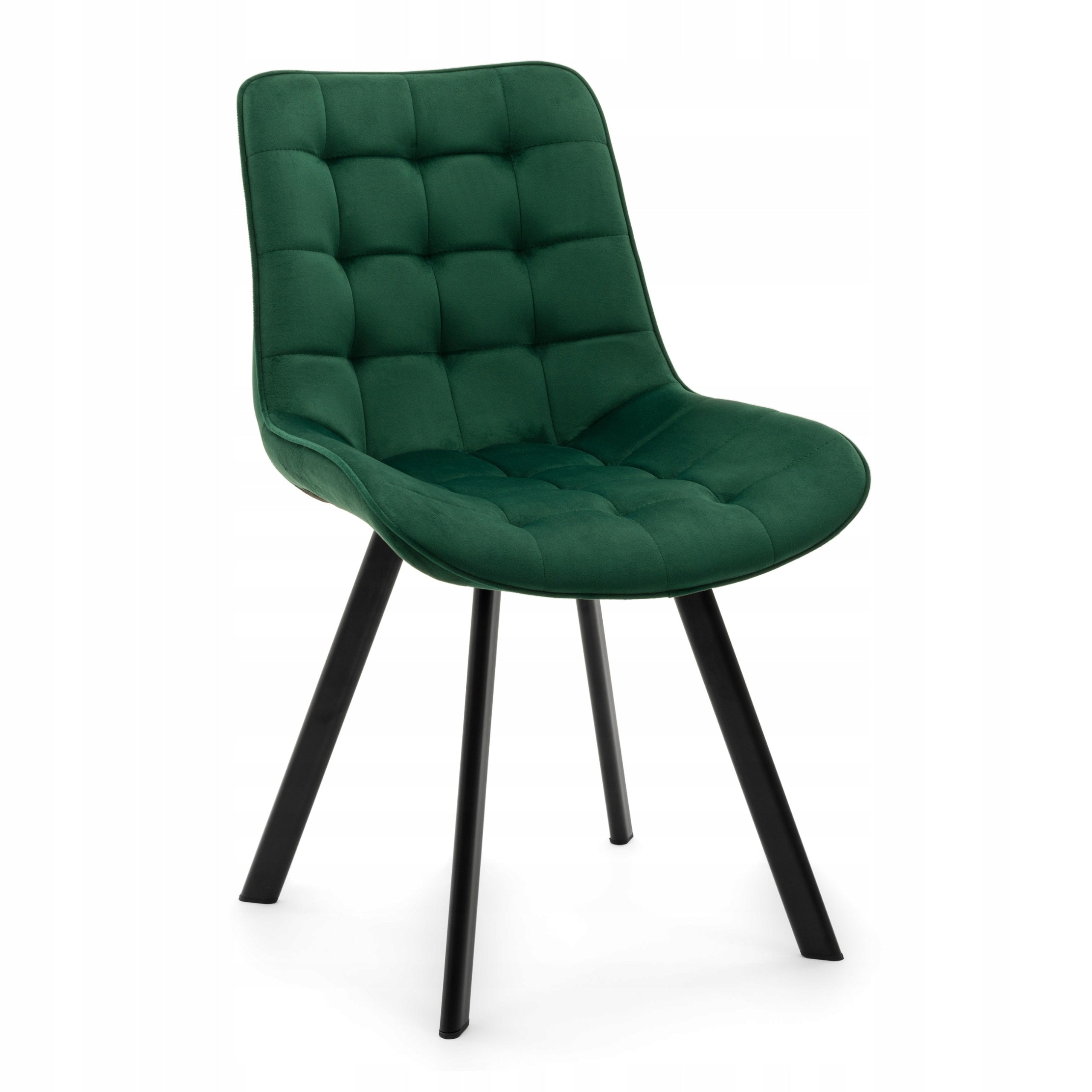 VELOUR UPHOLSTERED CHAIR FOR DINING ROOM GLAMOUR GREEN TORI