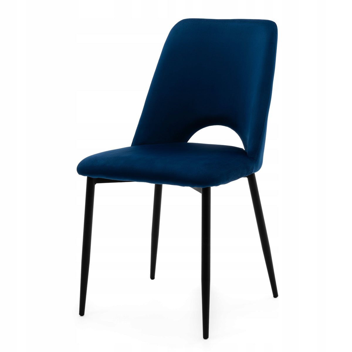 VELOUR UPHOLSTERED CHAIR FOR DINING ROOM GLAMOUR NAVY BLUE ORO Brand New Home