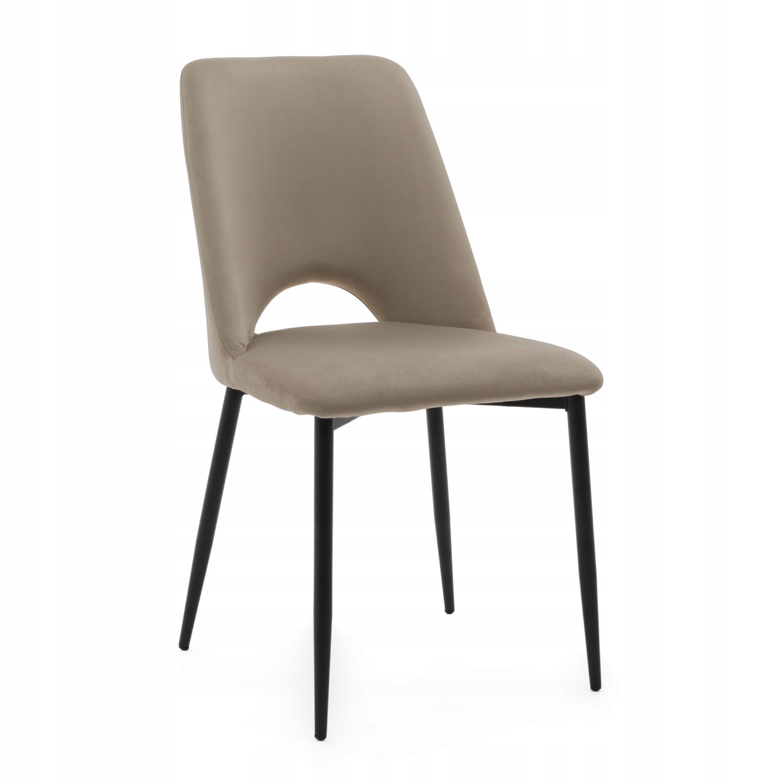 VELOUR UPHOLSTERED CHAIR FOR LIVING ROOM DINING ROOM GLAMOUR DARK BEIGE ORO