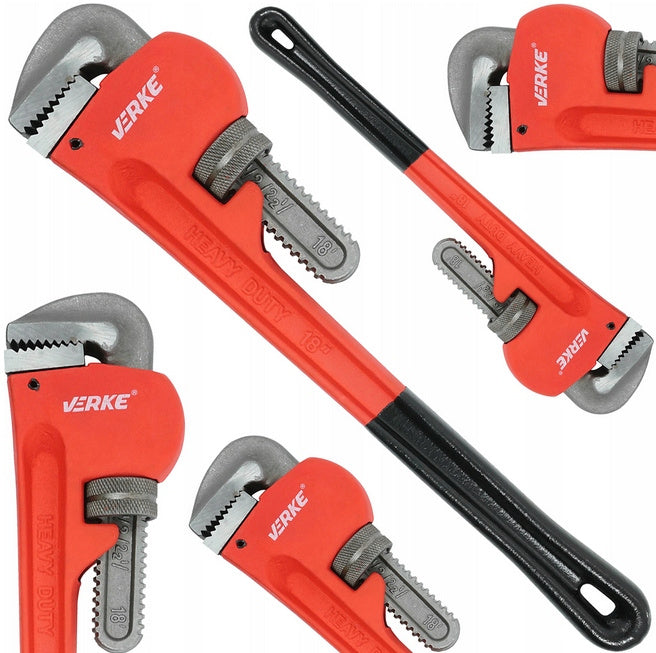 VERKE V86518 STILLSON PIPE WRENCH 18" 450mm 0-57mm HYDRAULIC FROG STRONG