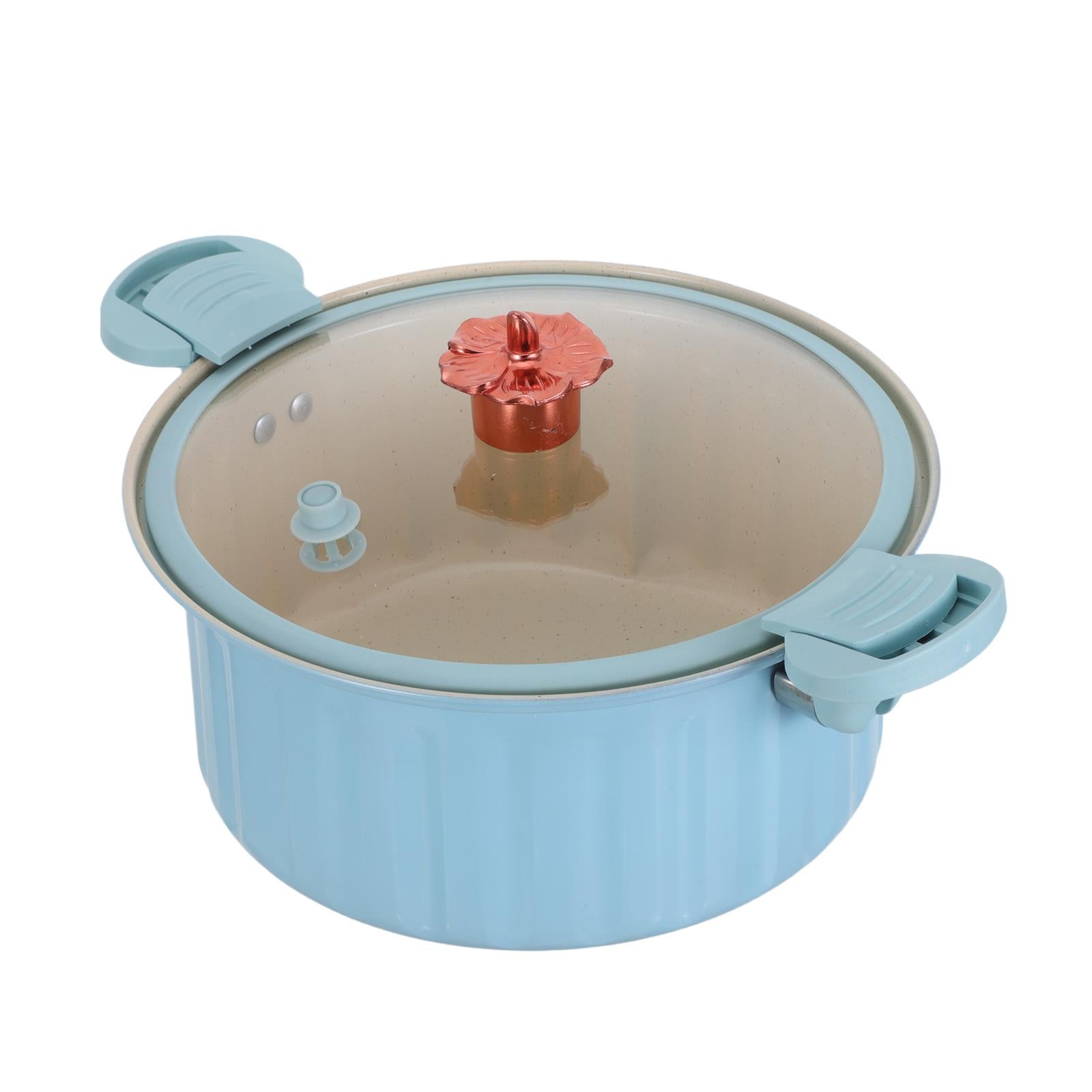 VERSATILE BLUE NONSTICK MICRO PRESSURE SOUP POT FOR INDUCTION AND GAS STOVE Capacity 1 l