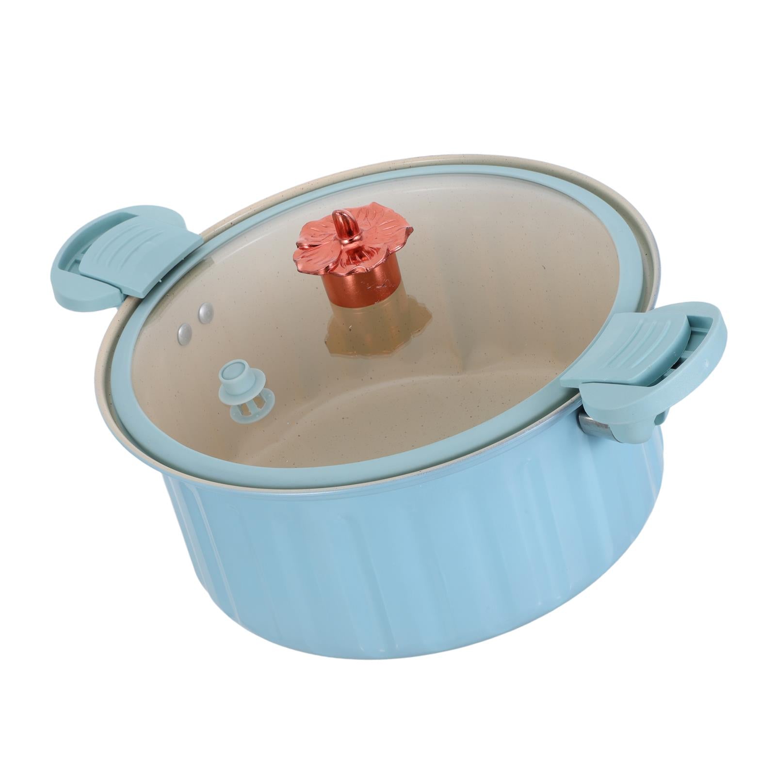 VERSATILE BLUE NONSTICK MICRO PRESSURE SOUP POT FOR INDUCTION AND GAS STOVE