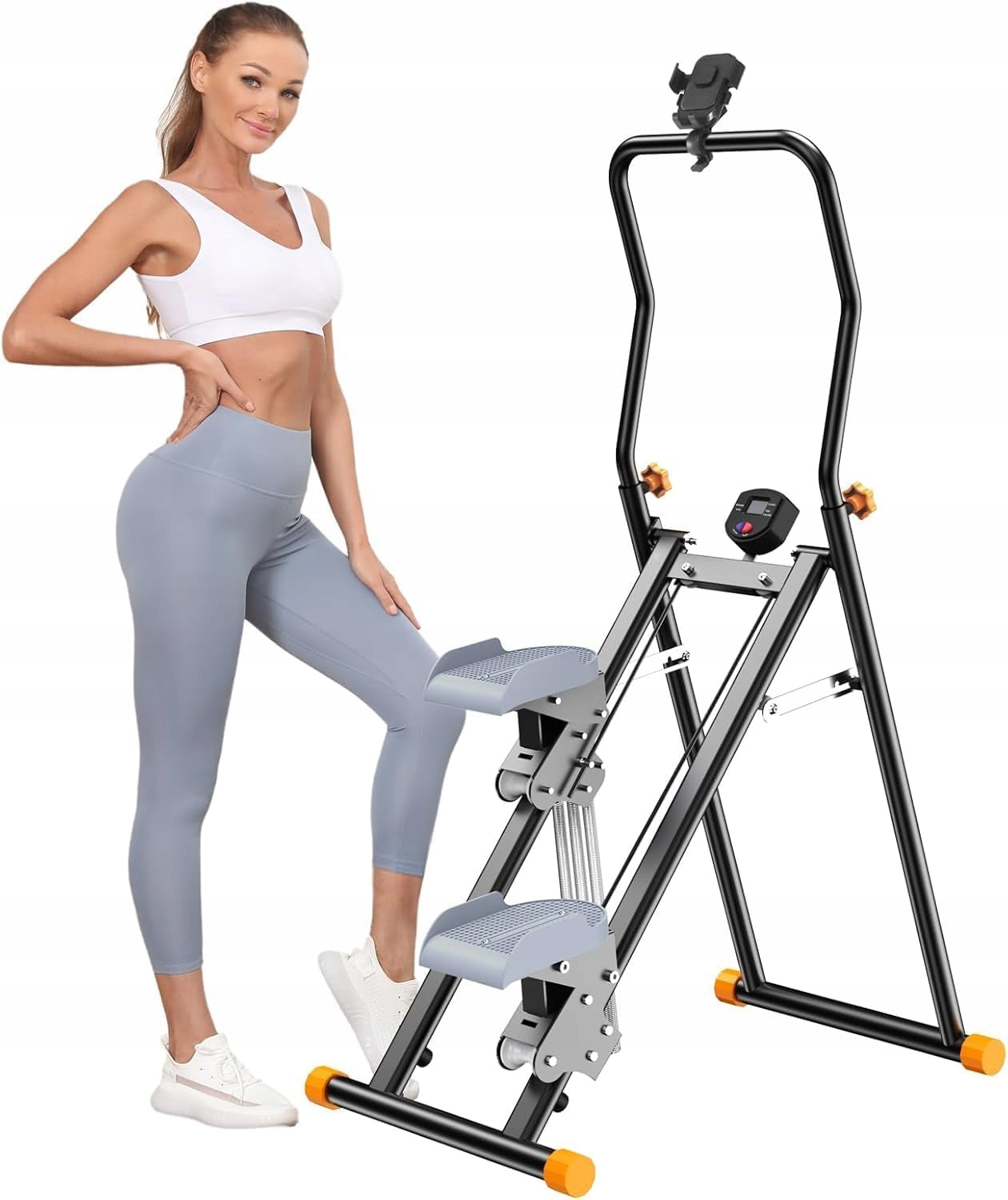 VERTICAL FOLDING STEPPER WITH LCD RESISTANCE ADJUSTMENT HOME TRAINING