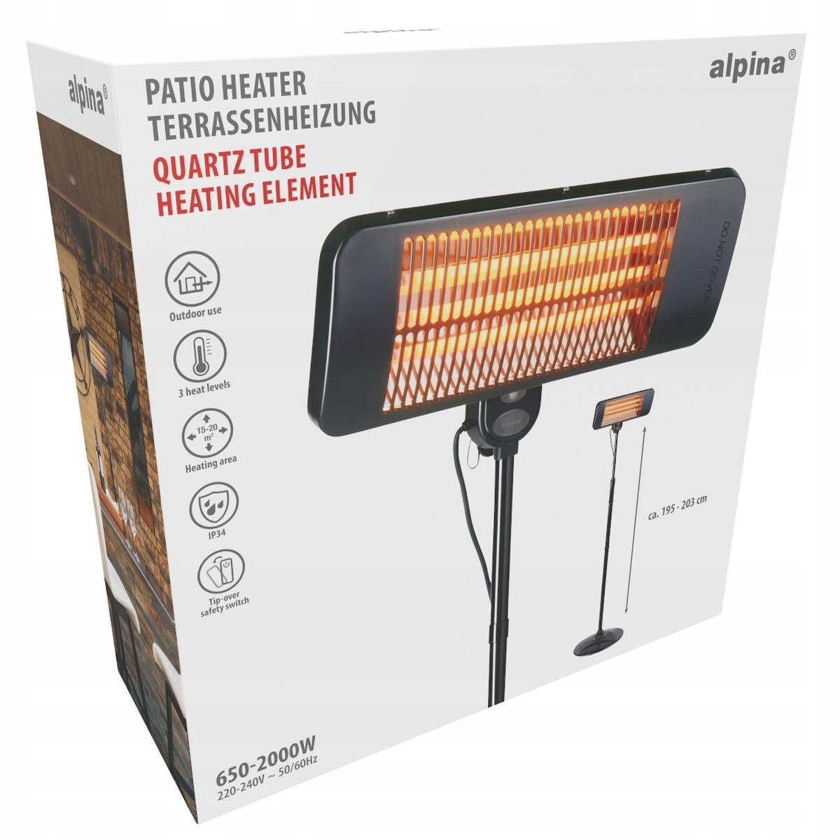 VERTICAL GARDEN HEATER 650-1300-2000W ALPINA