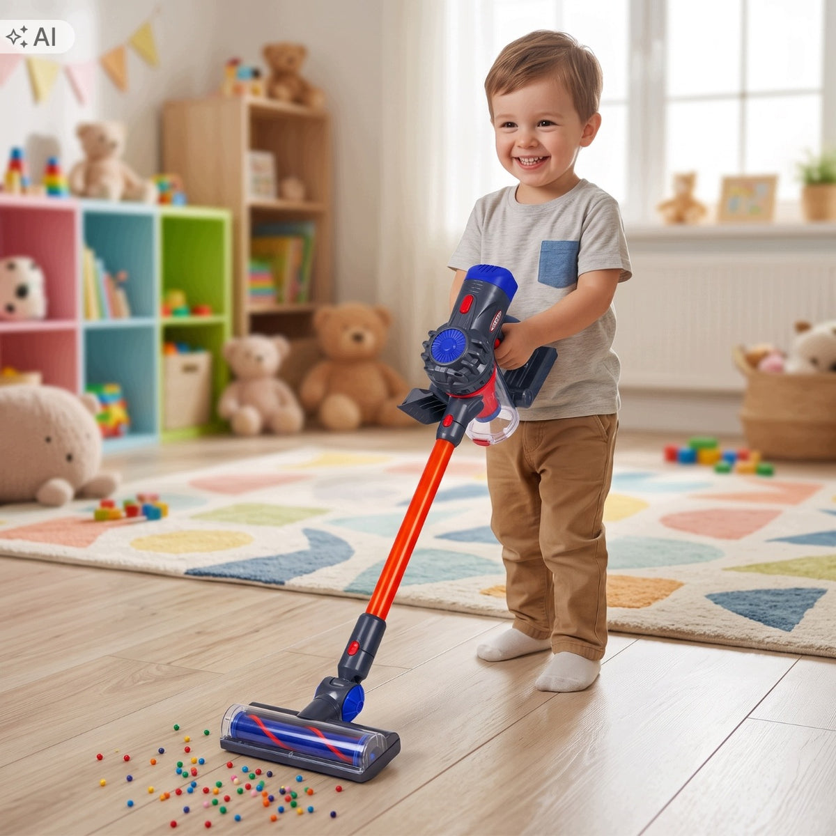 VERTICAL HANDHELD VACUUM CLEANER FOR KIDS CLEANING KIT for toys 3in1 + BALLS Packaging status original