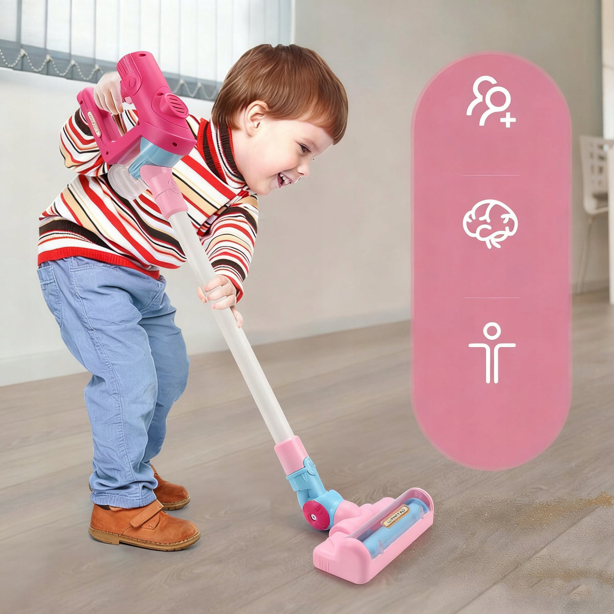 VERTICAL VACUUM CLEANER FOR CHILDREN PULLS BATTERY-OPERATED HOUSEHOLD APPLIANCES 3IN1 suction function Brand Bedee
