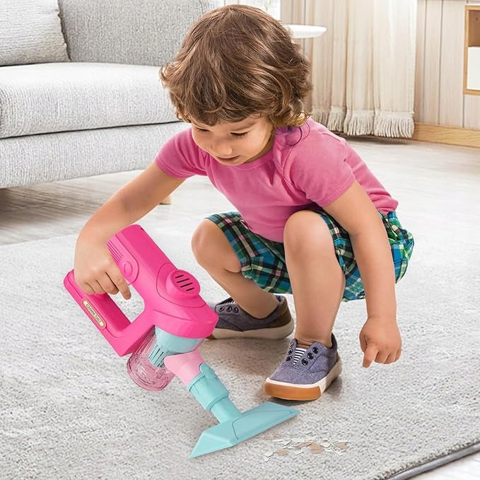 VERTICAL VACUUM CLEANER FOR CHILDREN PULLS BATTERY-OPERATED HOUSEHOLD APPLIANCES 3IN1 suction function Manufacturer code 6TY1VACU3UM