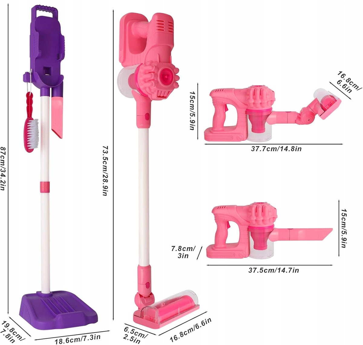 VERTICAL VACUUM CLEANER FOR KIDS SUCTION FUNCTION SOUND PULLS 3in1 MANUAL EAN (GTIN) 5901741462902