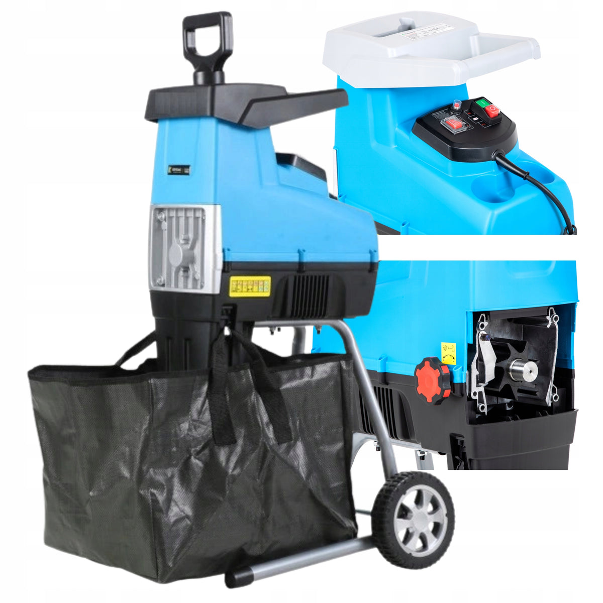 VERY STRONG WOOD BRANCH SHREDDER MILLED ROLLERS 3500W 44MM SOLID