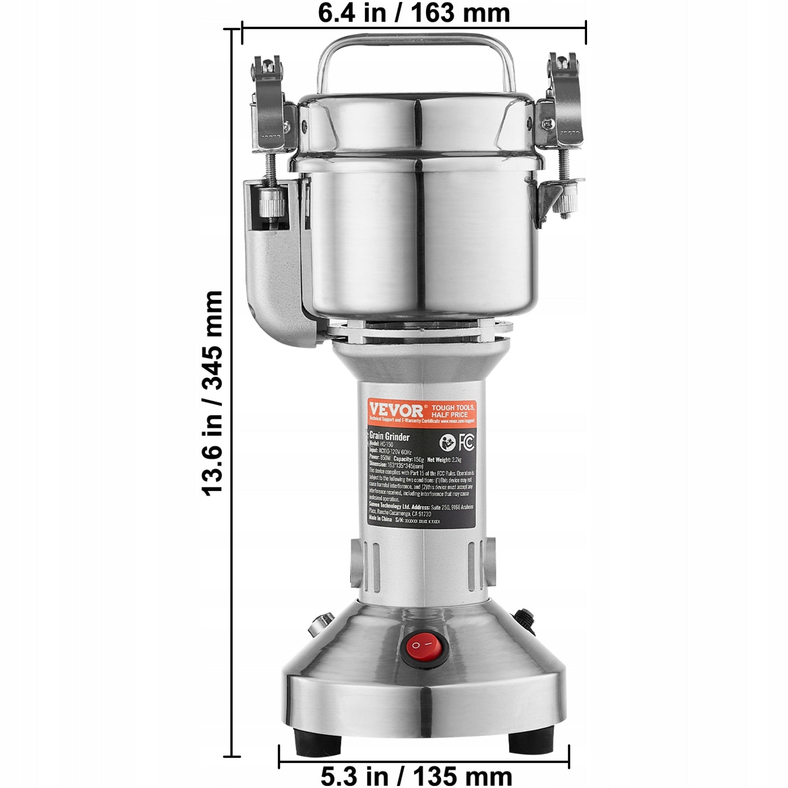 VEVOR 750g Commercial Spice Grinder Electric Grain Mill Grinder High Speed Brand Vevor