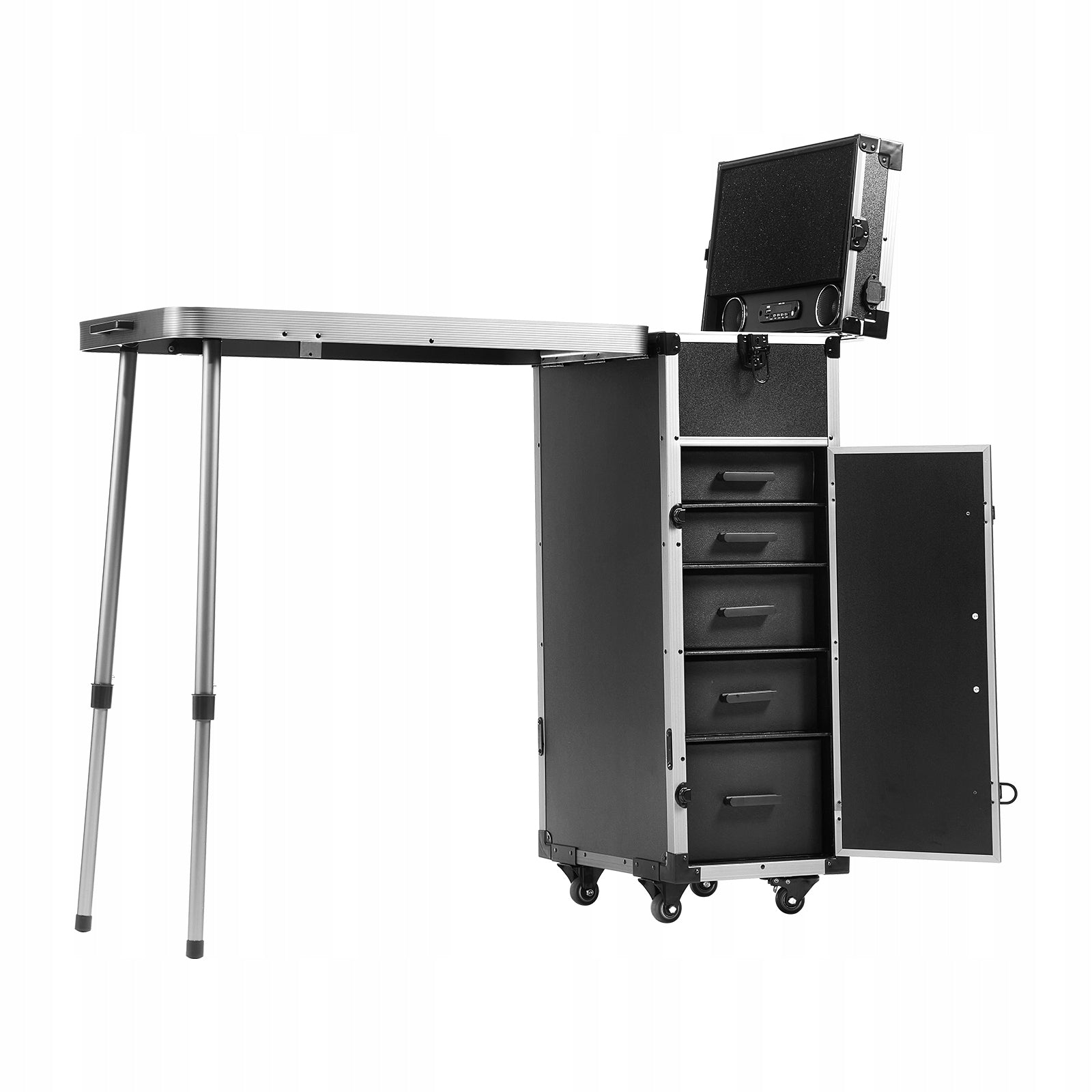 VEVOR Aluminum Cosmetic Bag Folding Workshop Table Type Black Brand Vevor