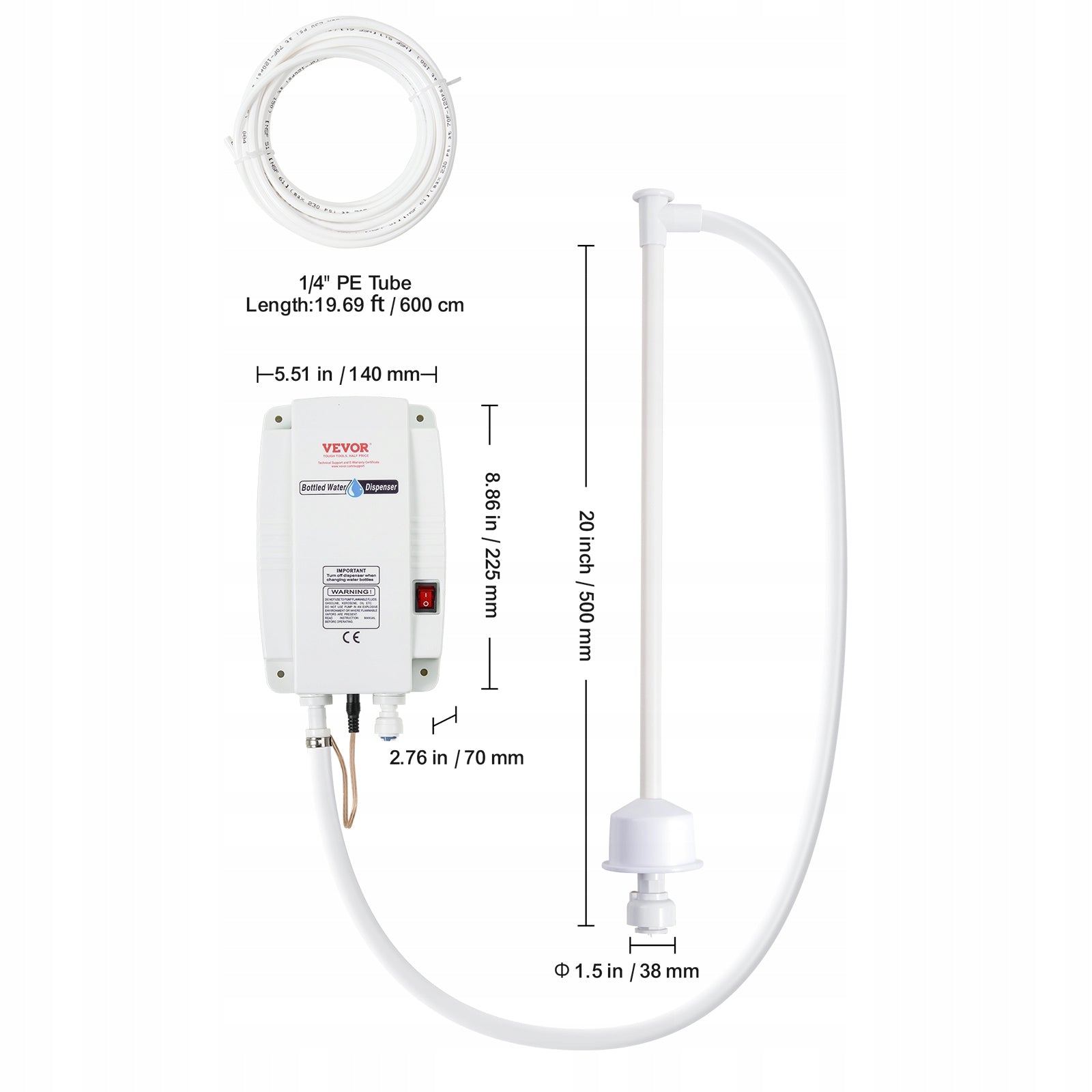 VEVOR Bottled Water Dispensing System Automatic Single Inlet Manufacturer code YSBDTBW4003A