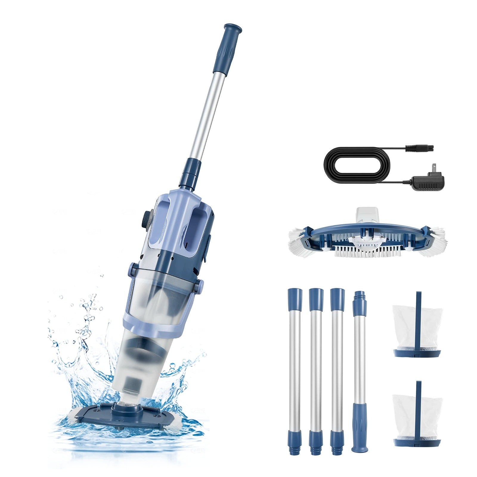 VEVOR Cordless Pool Vacuum Cleaner 100L/Min With Extension Rod