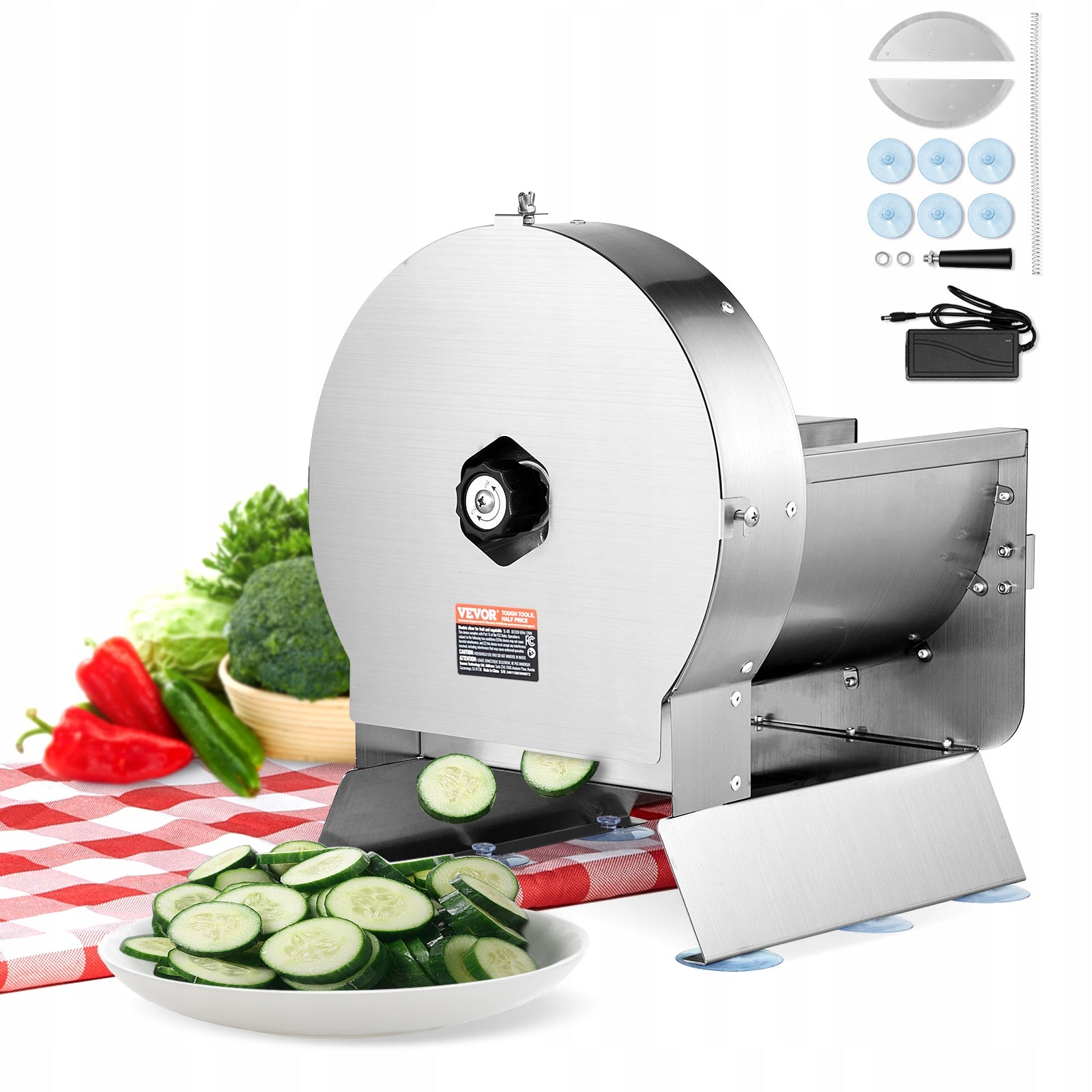 VEVOR Electric Vegetable Slicer 120W Adjustable Thickness 0-12MM