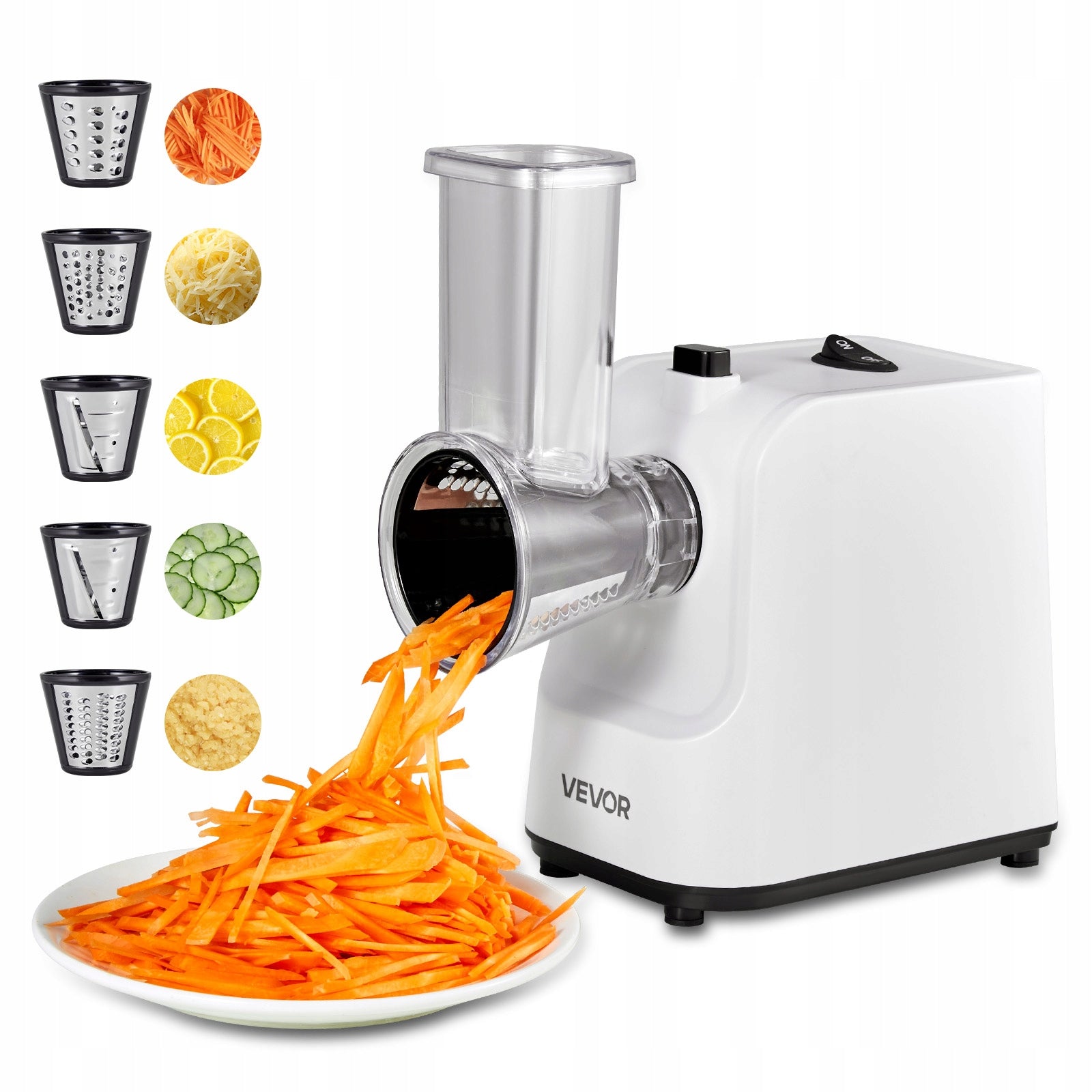 VEVOR Electric Vegetable Slicer 200W With 5 Steel Blade For Kitchen