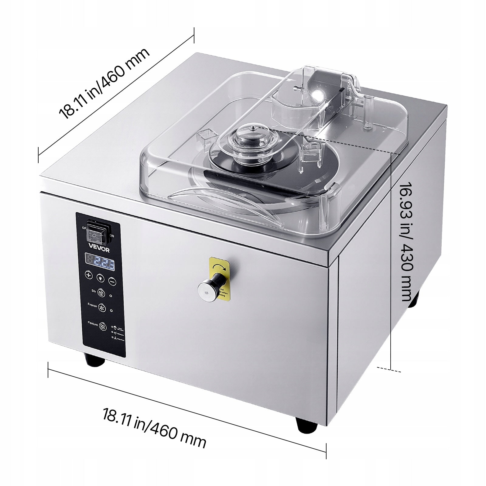 VEVOR Ice Cream Machine 500W 5L/H With Self Cleaning LED Control Panel Brand Vevor