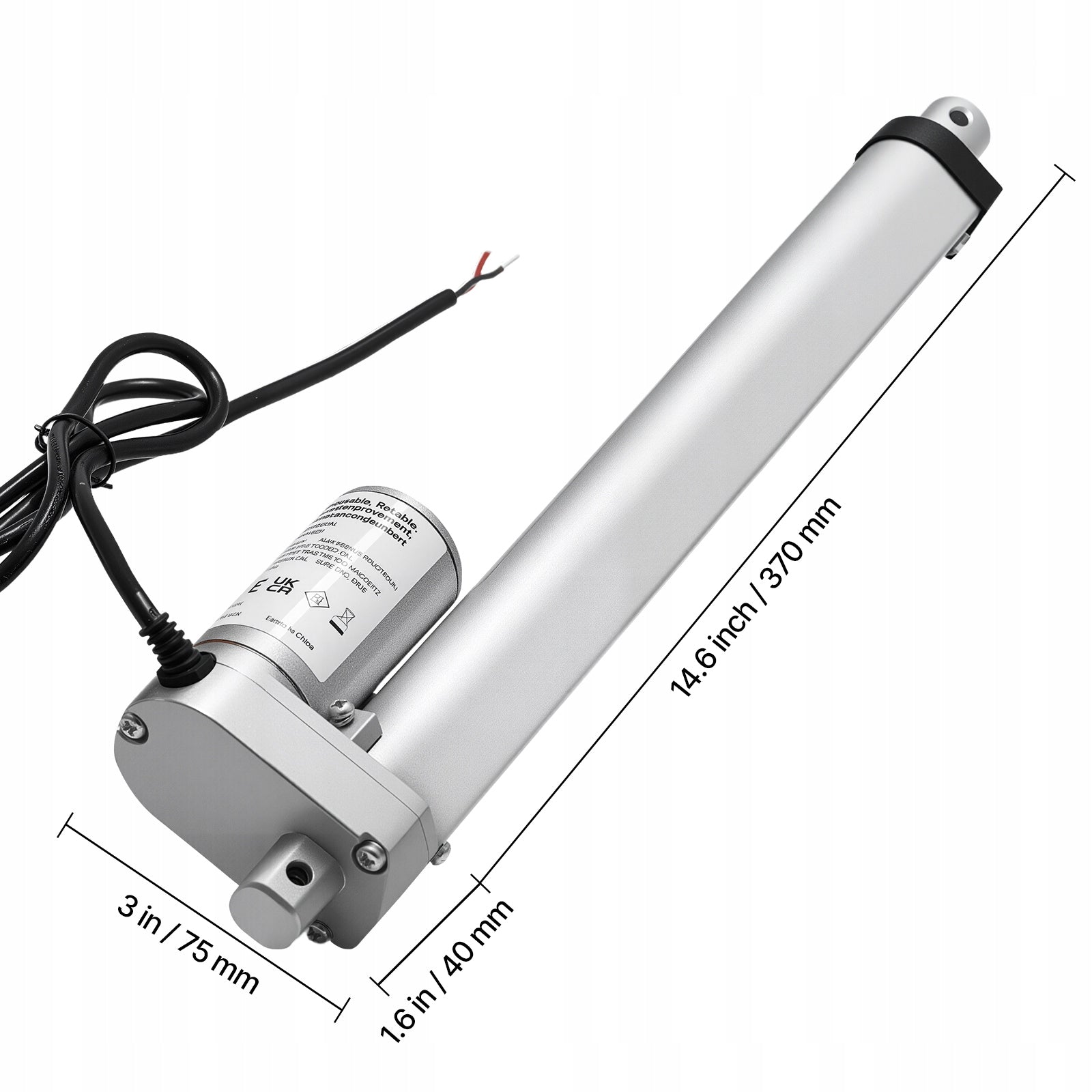 VEVOR Linear Actuator 12V 15MM/S 250MM Waterproof With Mounting Bracket EAN (GTIN) 197988712831